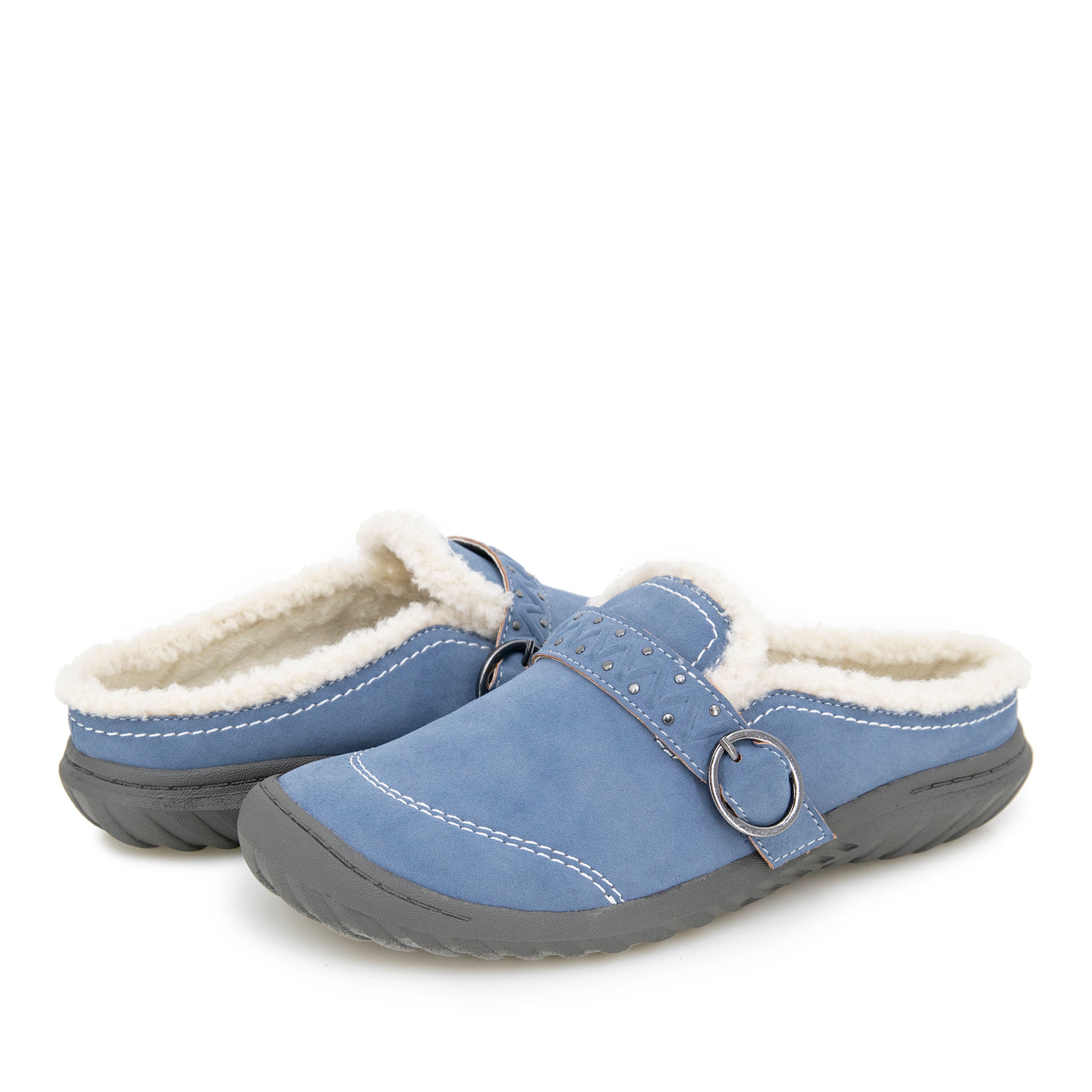 Riley Sherpa Lined Slip-On Mule, LIGHT DENIM, alternate image number 7