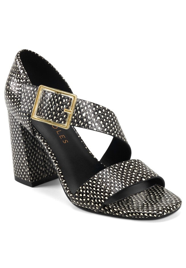Lenox Sandal, BLACK BONE SNAKE, hi-res image number null
