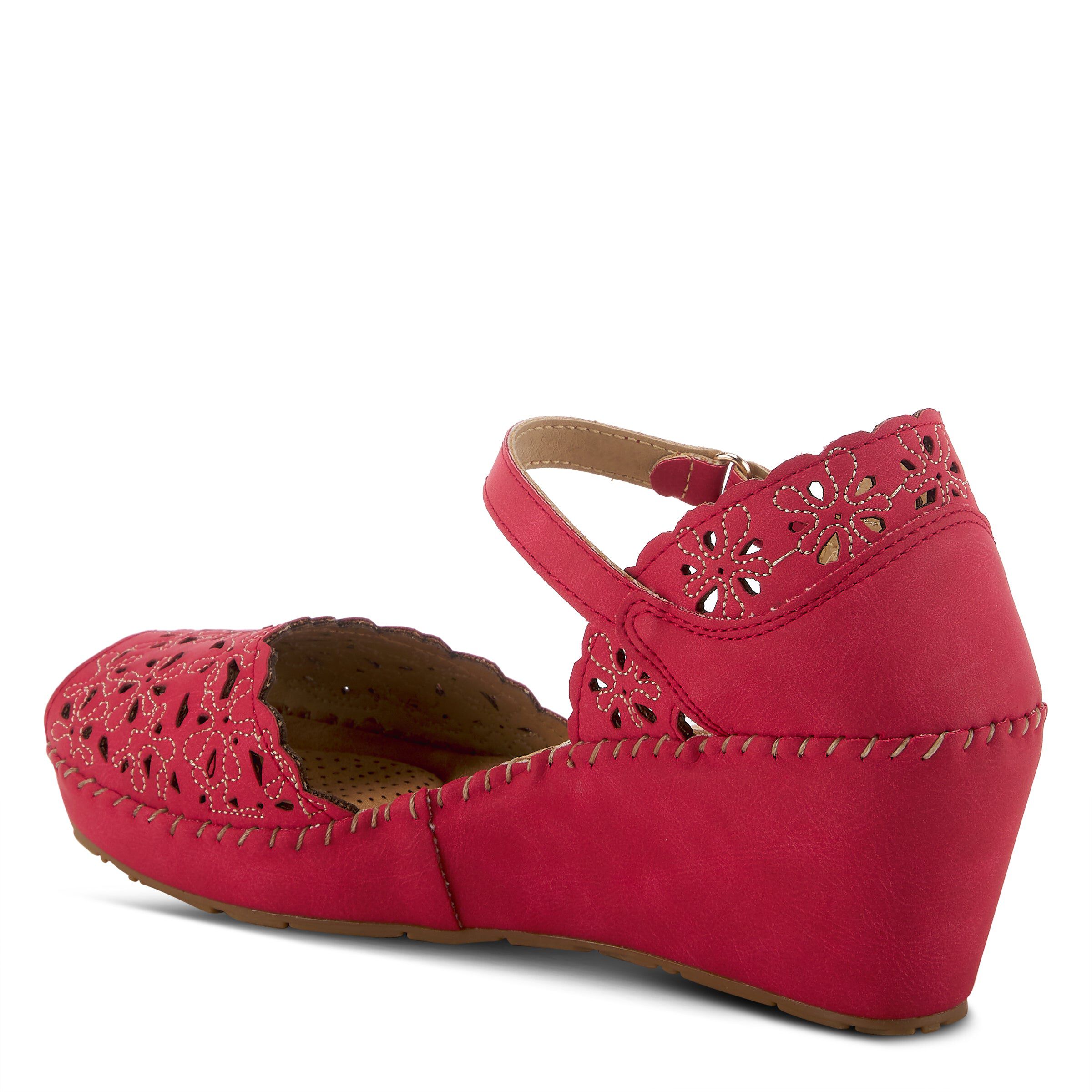 Gennina Closed Back Wedge Sandal, DARK RED, alternate image number 6