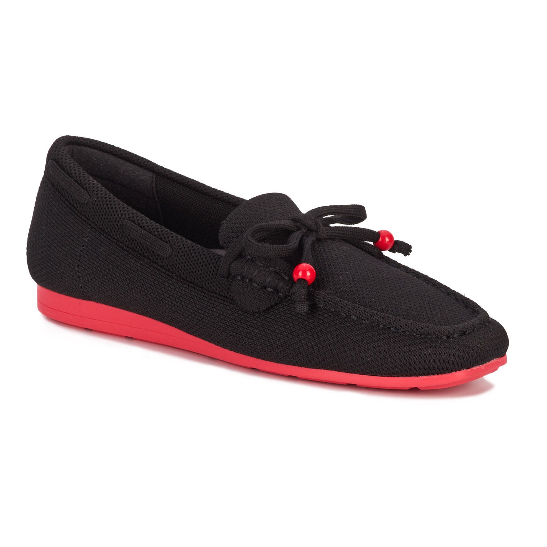 Neve Flat Knit Moccasin, BLACK KNIT, hi-res image number 0