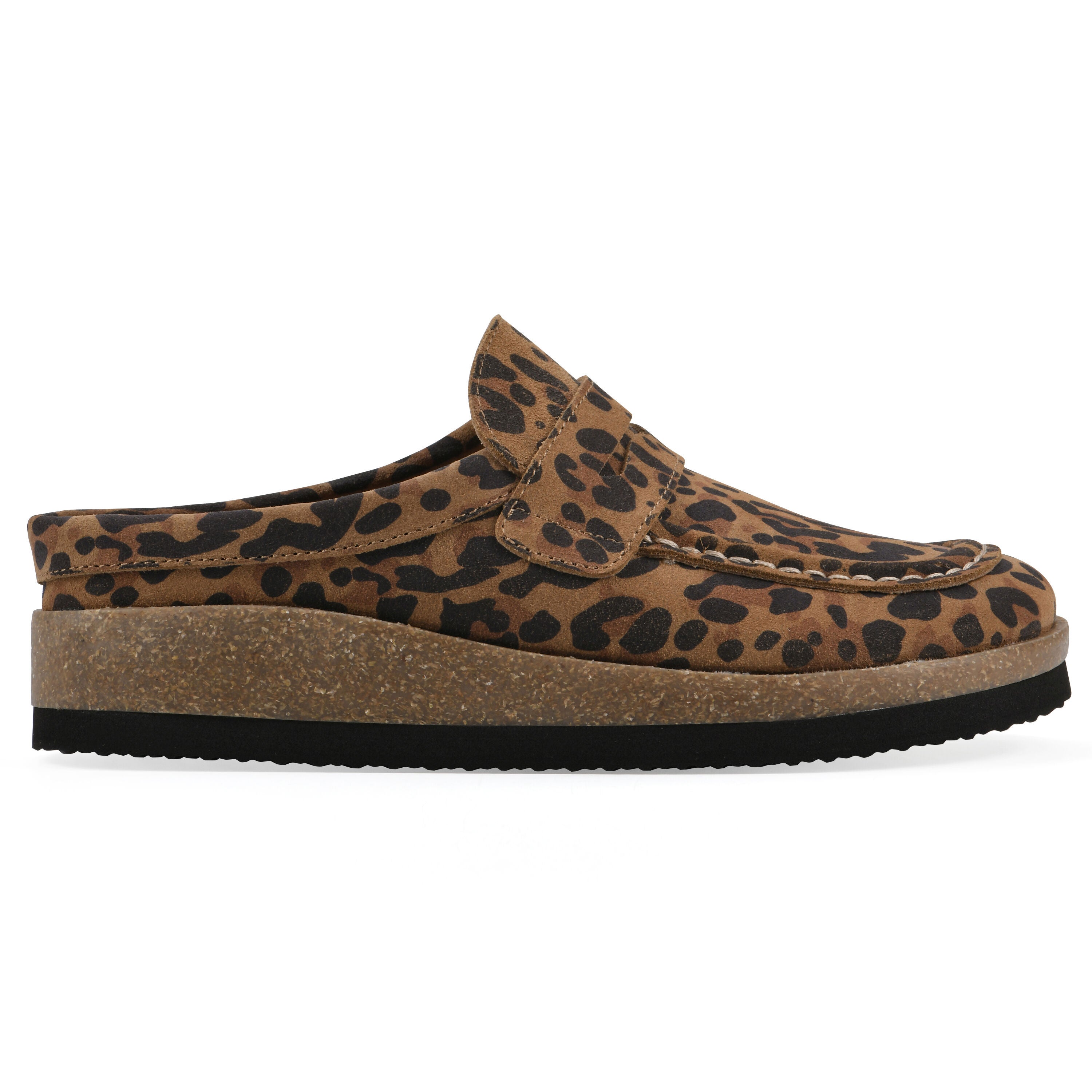 Brinlee Footbeds Clog, BROWN LEOPARD SUEDE, alternate image number 2