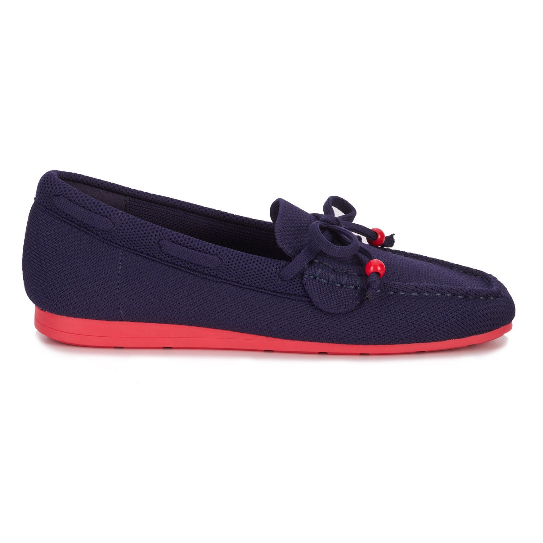 Neve Flat Knit Moccasin, NAVY KNIT, alternate image number 2