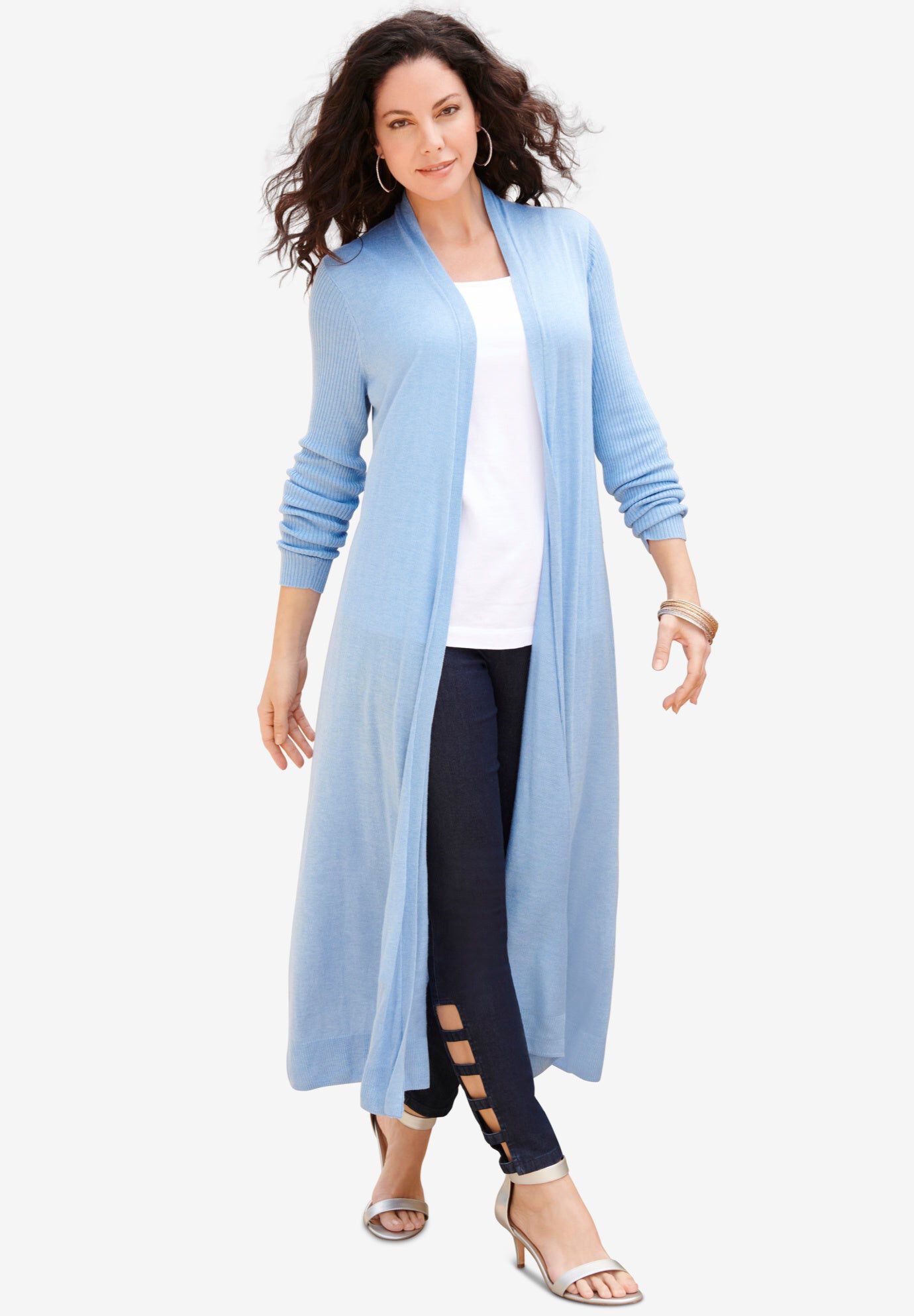 Fine Gauge Duster Cardigan, SOFT SKY, hi-res image number 0