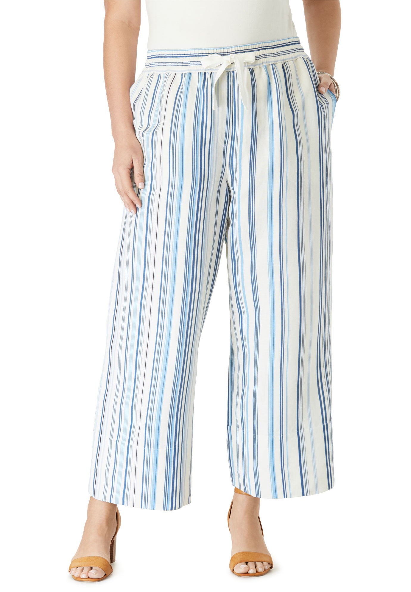 plus size wide leg crop pants