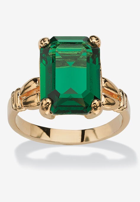 Yellow Gold Plated Simulated Birthstone Ring, MAY, hi-res image number null