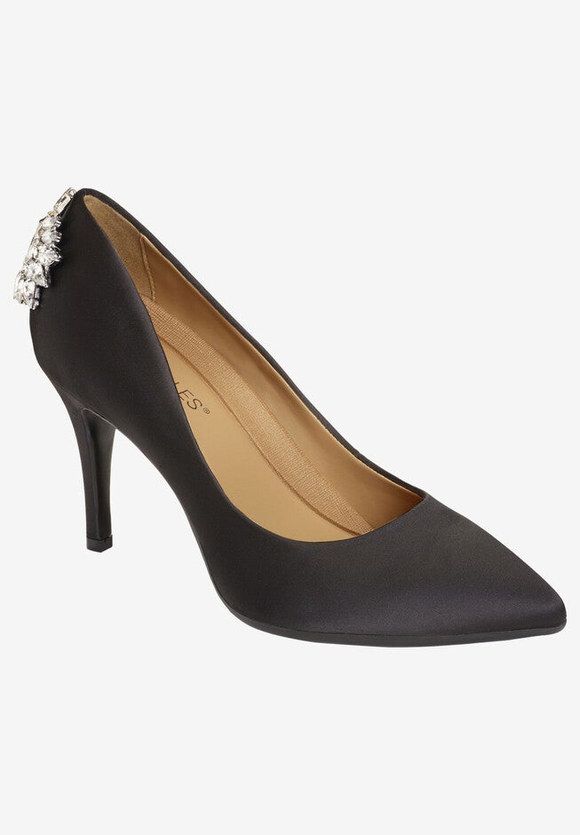 Deans List Pump , BLACK SATIN, hi-res image number 0