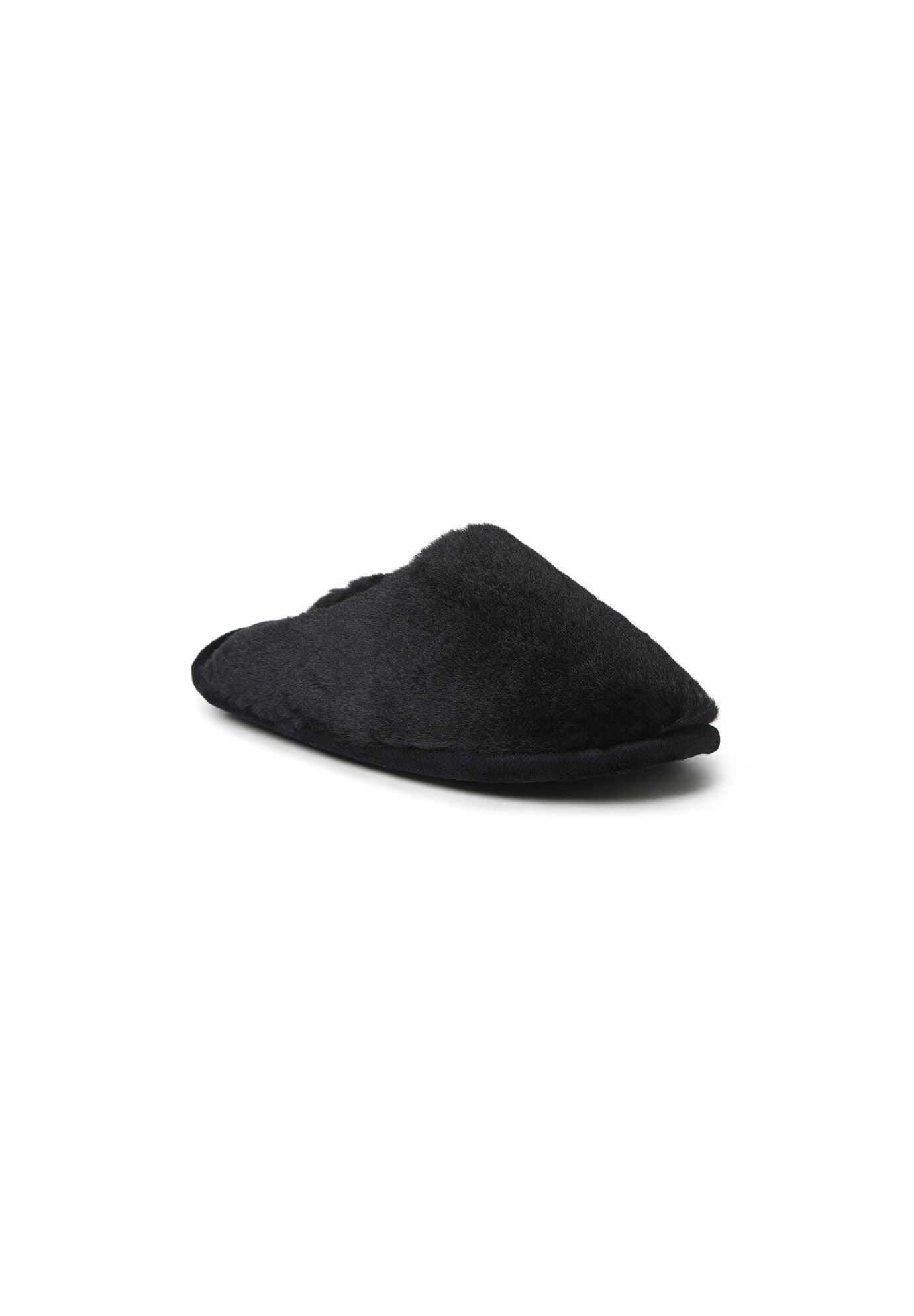 Bailey Furry Scuff Slipper, BLACK, hi-res image number 0