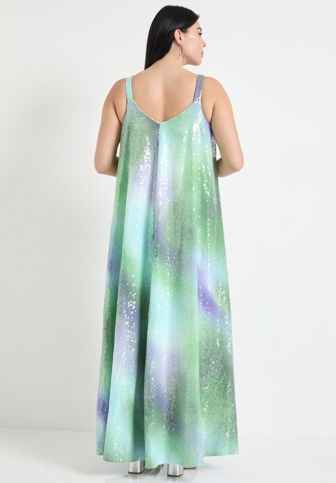Sequin Swing Maxi Dress, COOL MULTI MIST, on-hover image number null