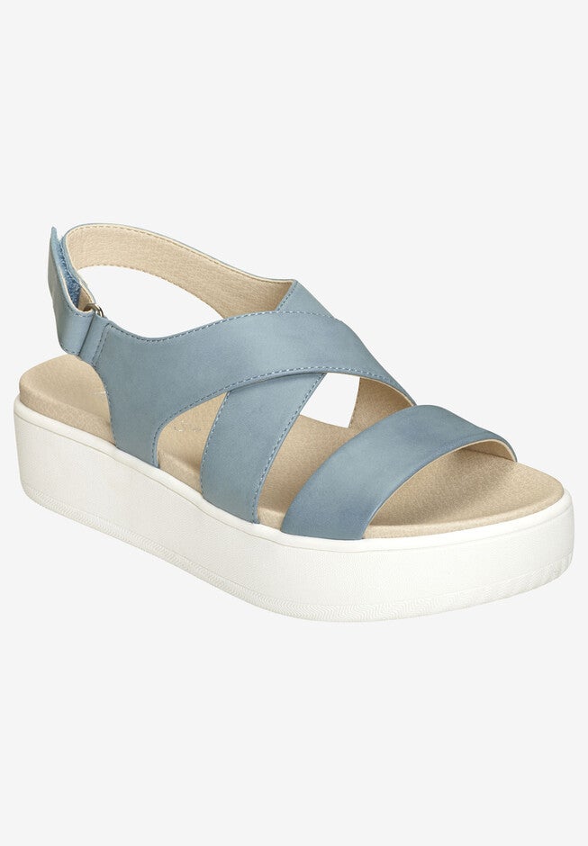 Microphone Sandal by Aerosoles®, BLUE LEATHER, hi-res image number null