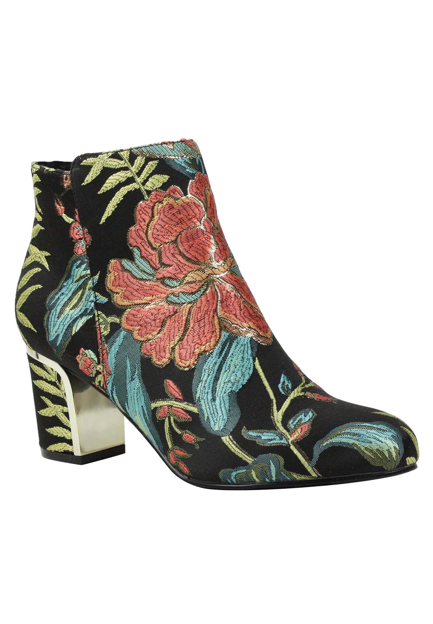 Tunatti Booties by J.Renee&reg;, BLACK TEAL CORAL, hi-res image number 0