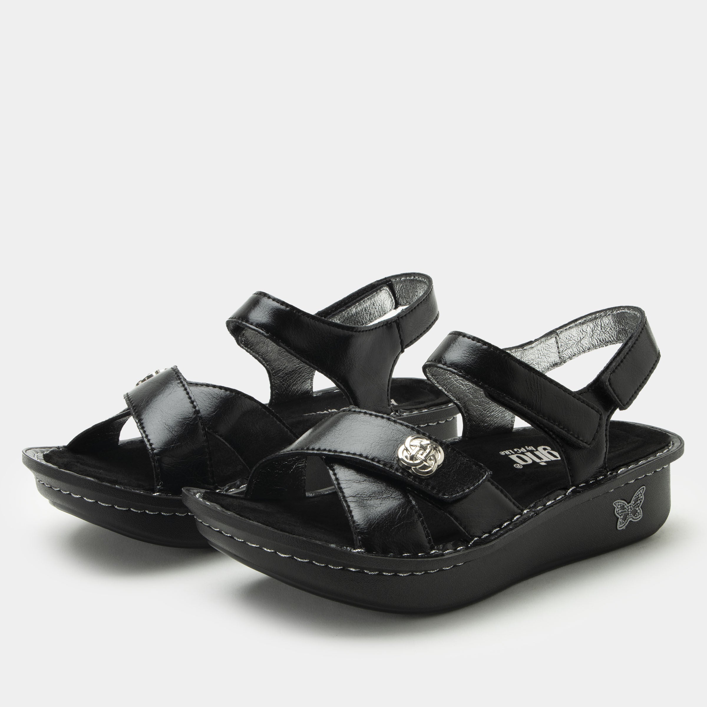 Kelsi Cross Strap Adjustable Sandal, BLACK, hi-res image number 0