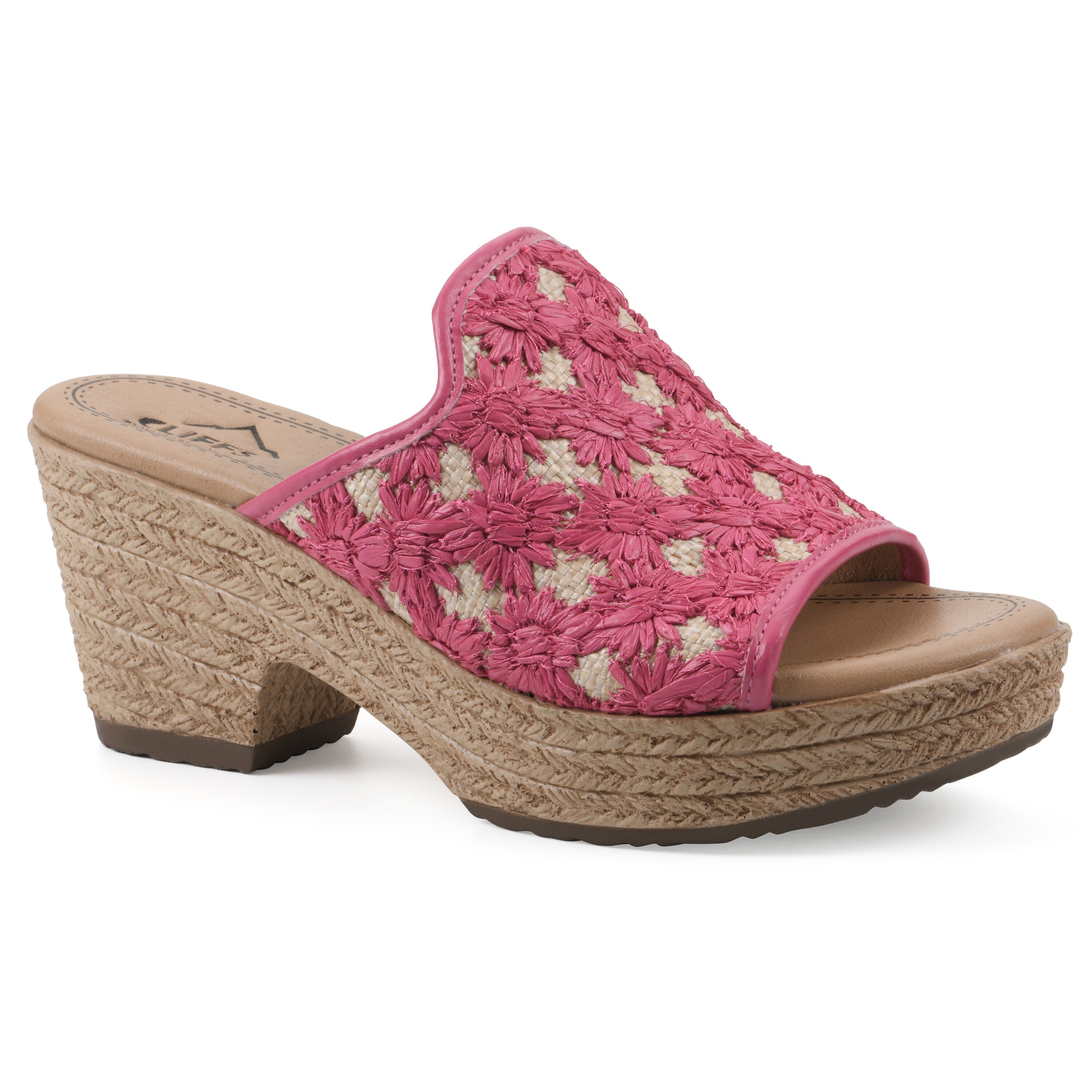 Bizzie Wedge Sandal, MAGENTA FABRIC, hi-res image number 0