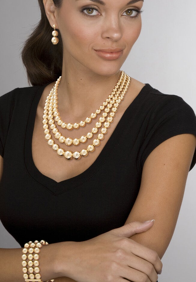 Set Of 2 Silvertone And Goldtone Necklace Sets, 16.5 Inch Plus 3 Inch Extension, , alternate image number 2