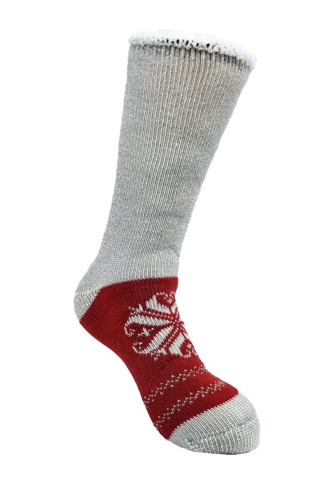 Heart Snowflake Thermal Socks, RED, hi-res image number 0