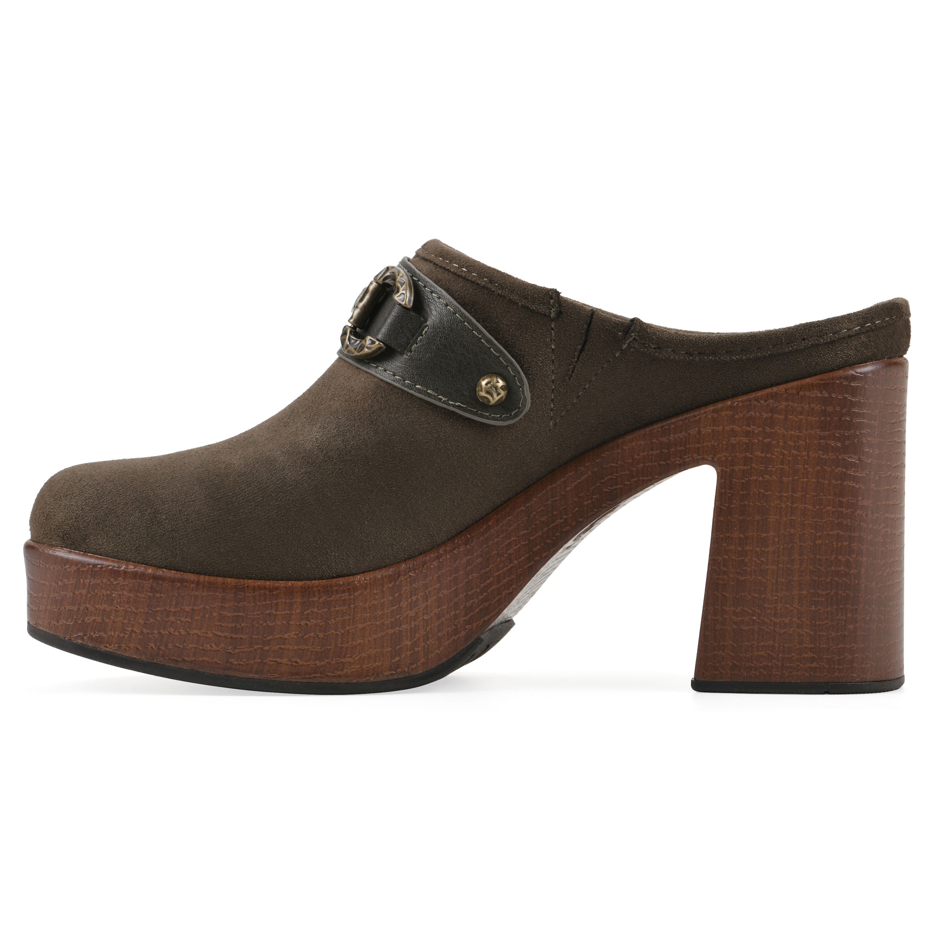 Barleys Platform Heel Clog, ARMY MULTI, alternate image number 3