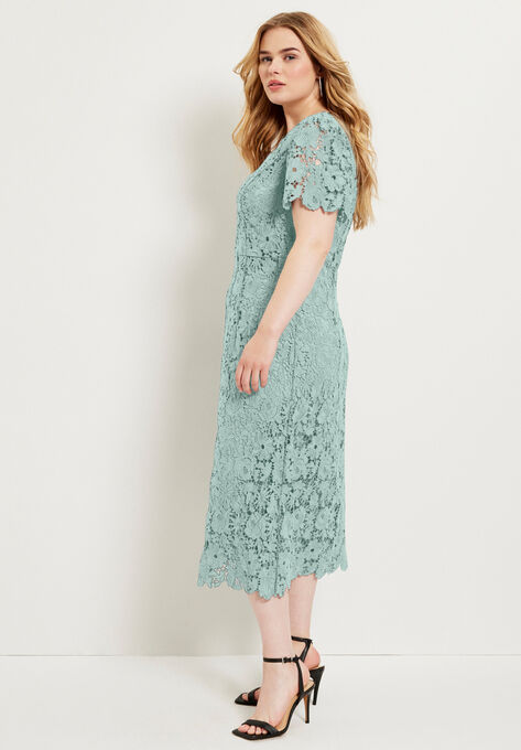 Square-Neck Lace Dress, , alternate image number null