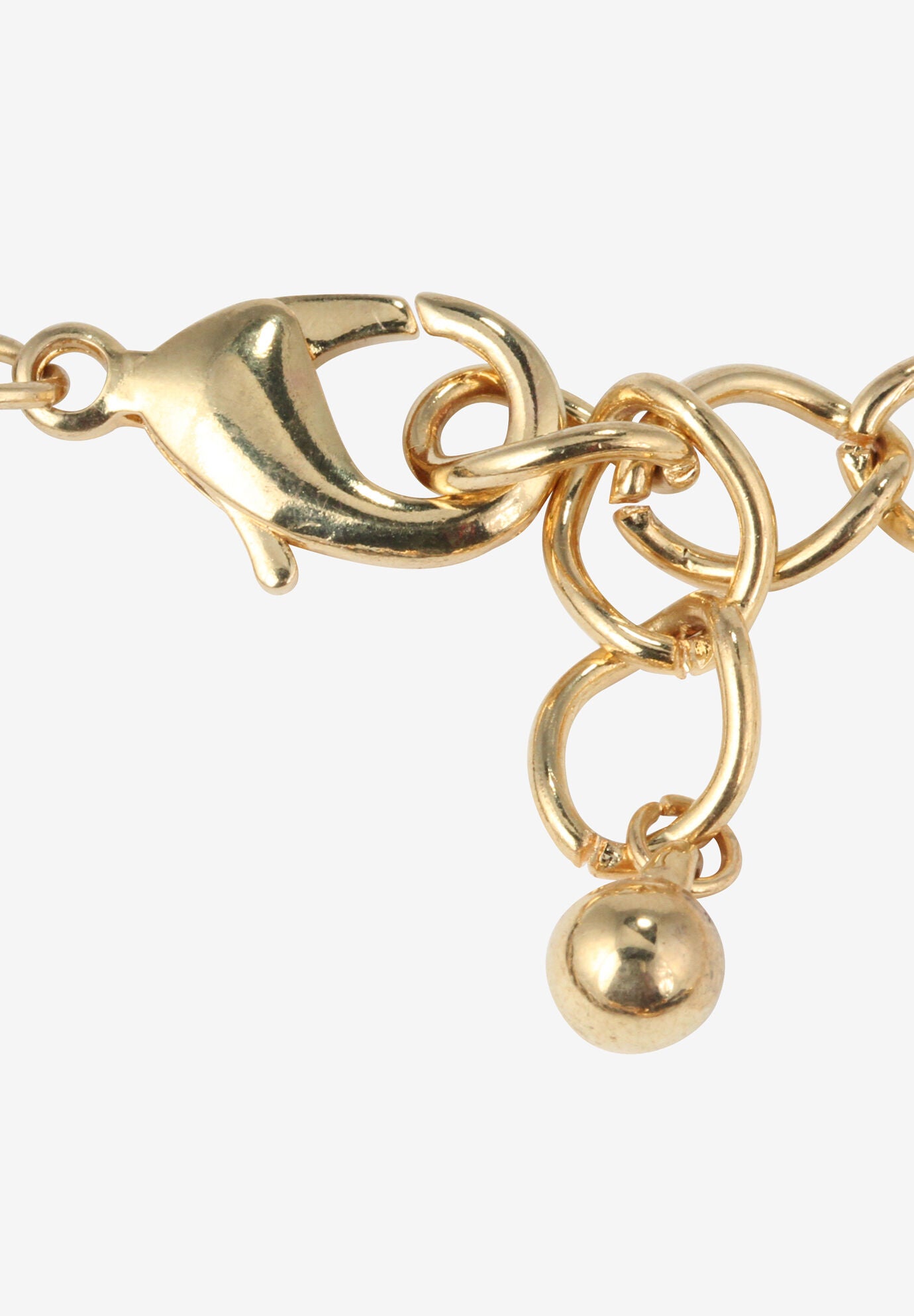 Double Curb-Link Bracelet And Drop Earrings Set In Goldtone And Black Ruthenium, , on-hover image number 1