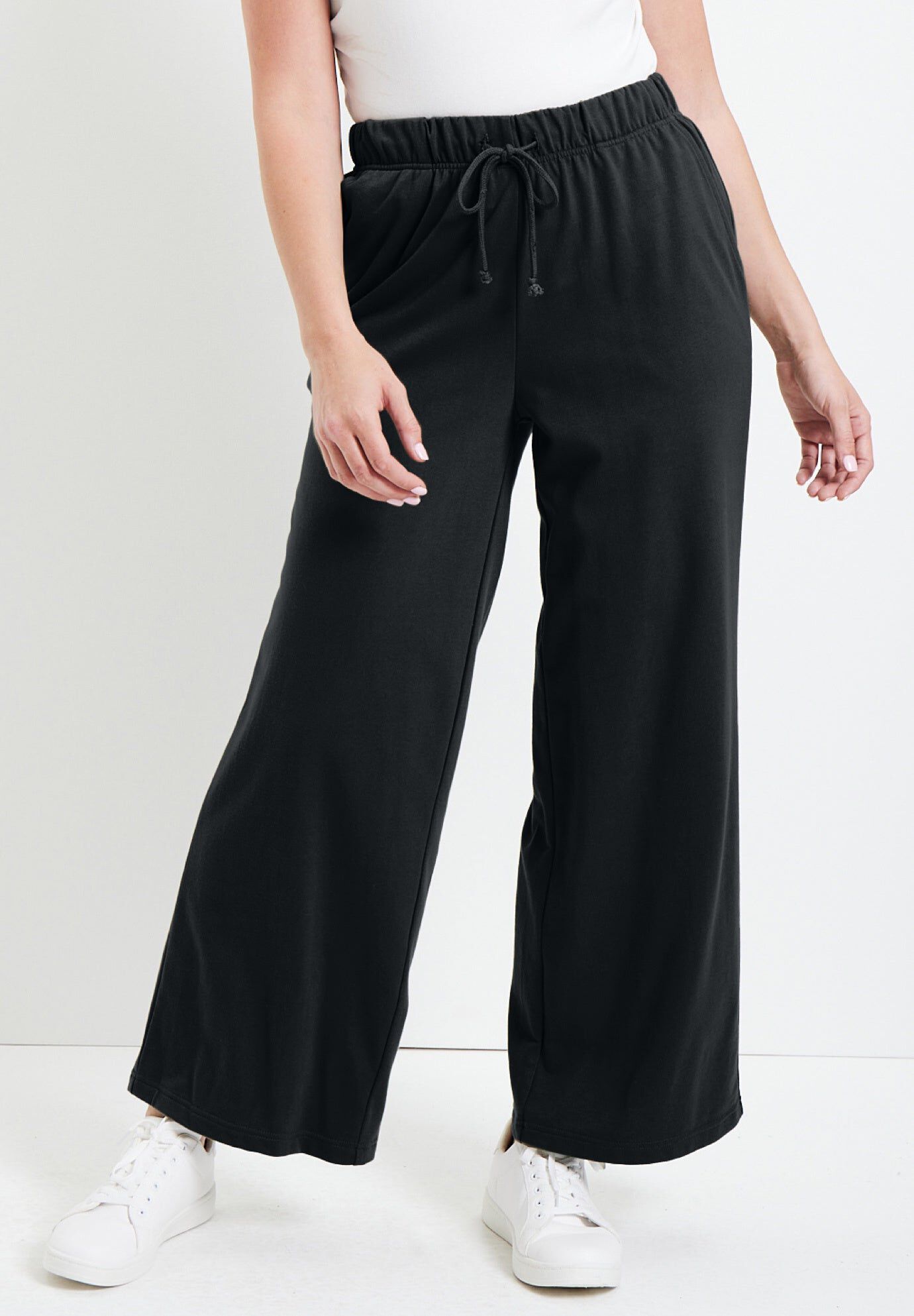 French Terry Wide-Leg Pant