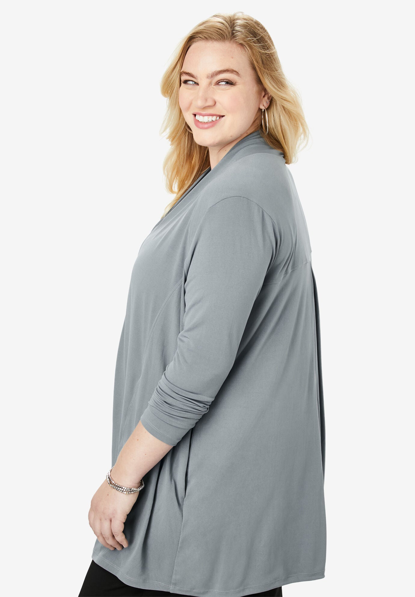 Open-Front Cardigan, , alternate image number 1