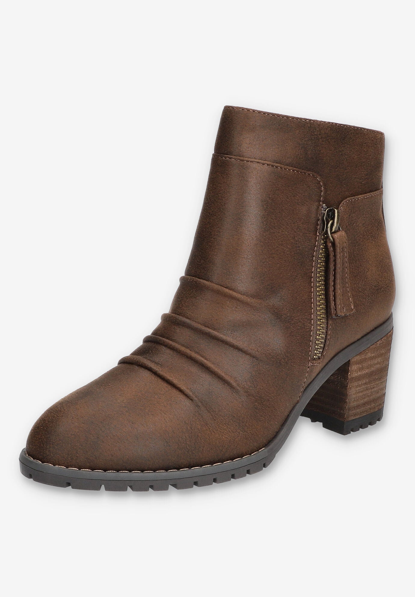 Janita Block Heel Ankle Boot, BROWN, alternate image number 6