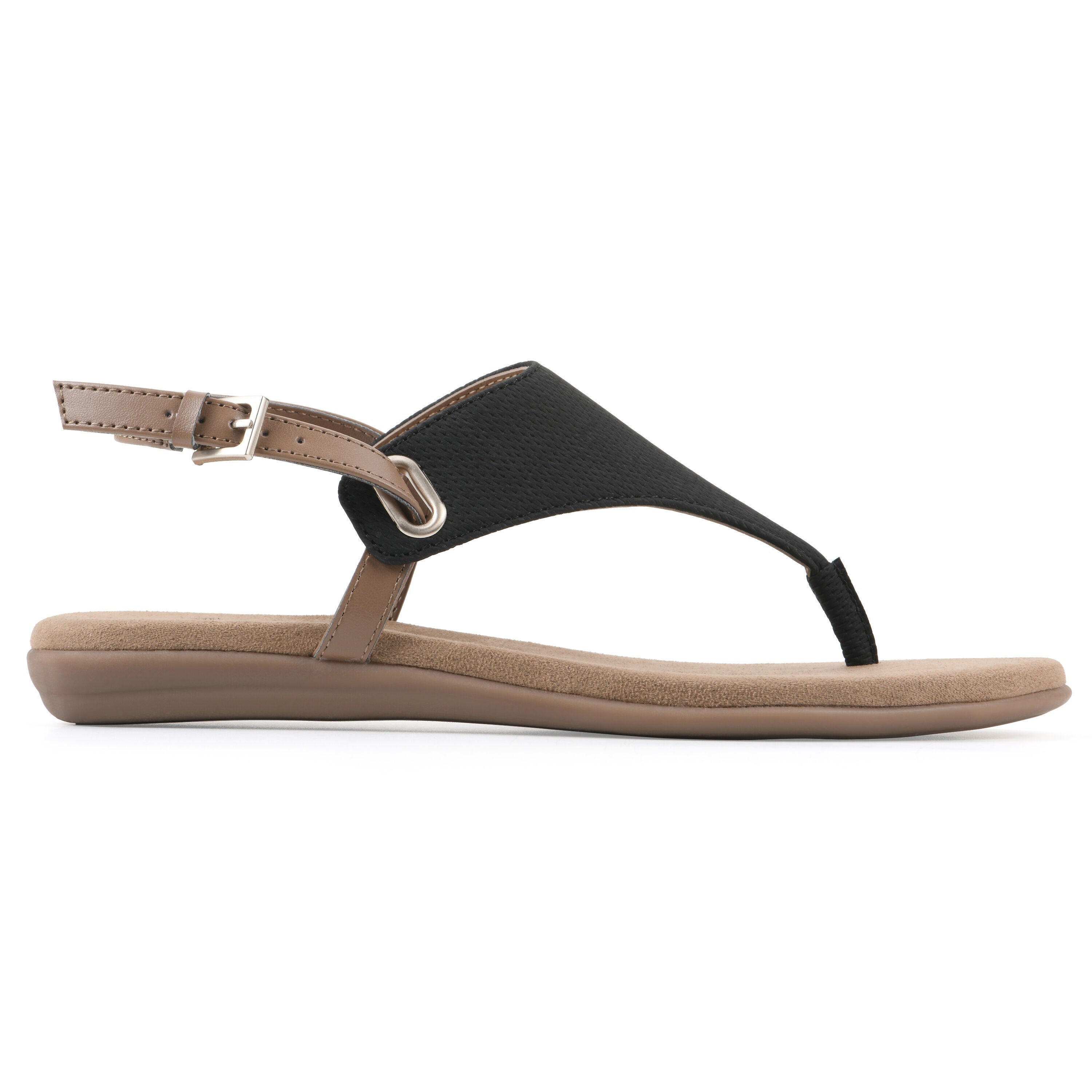 Lifted Backstrap Sandal, BLACK SMOOTH, alternate image number 2