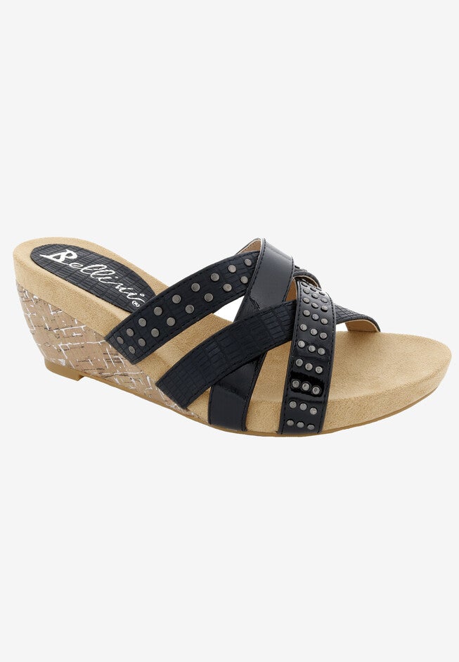 Spa Wedge Slide Sandal, BLACK TEXTURED, hi-res image number null