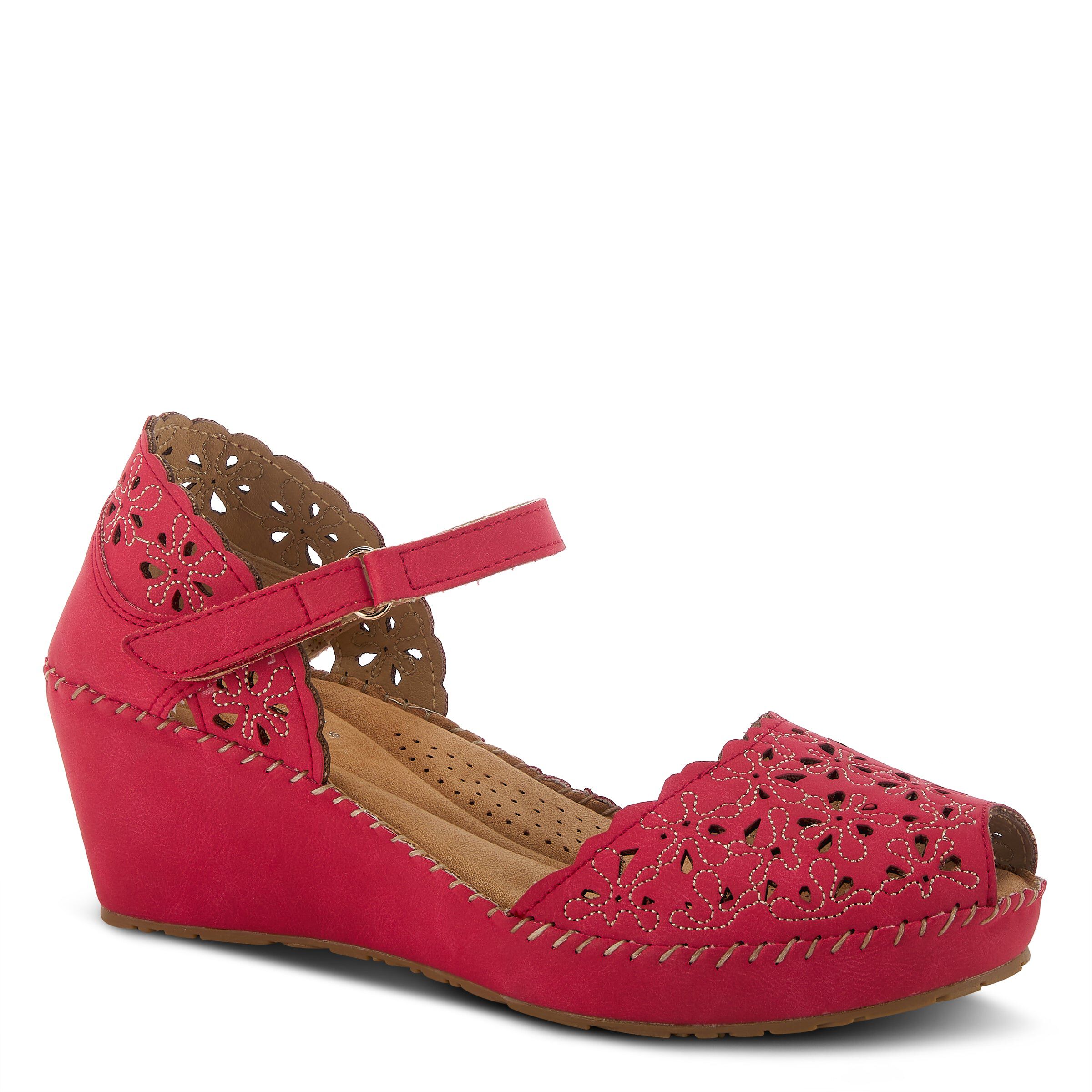 Gennina Closed Back Wedge Sandal, DARK RED, hi-res image number 0