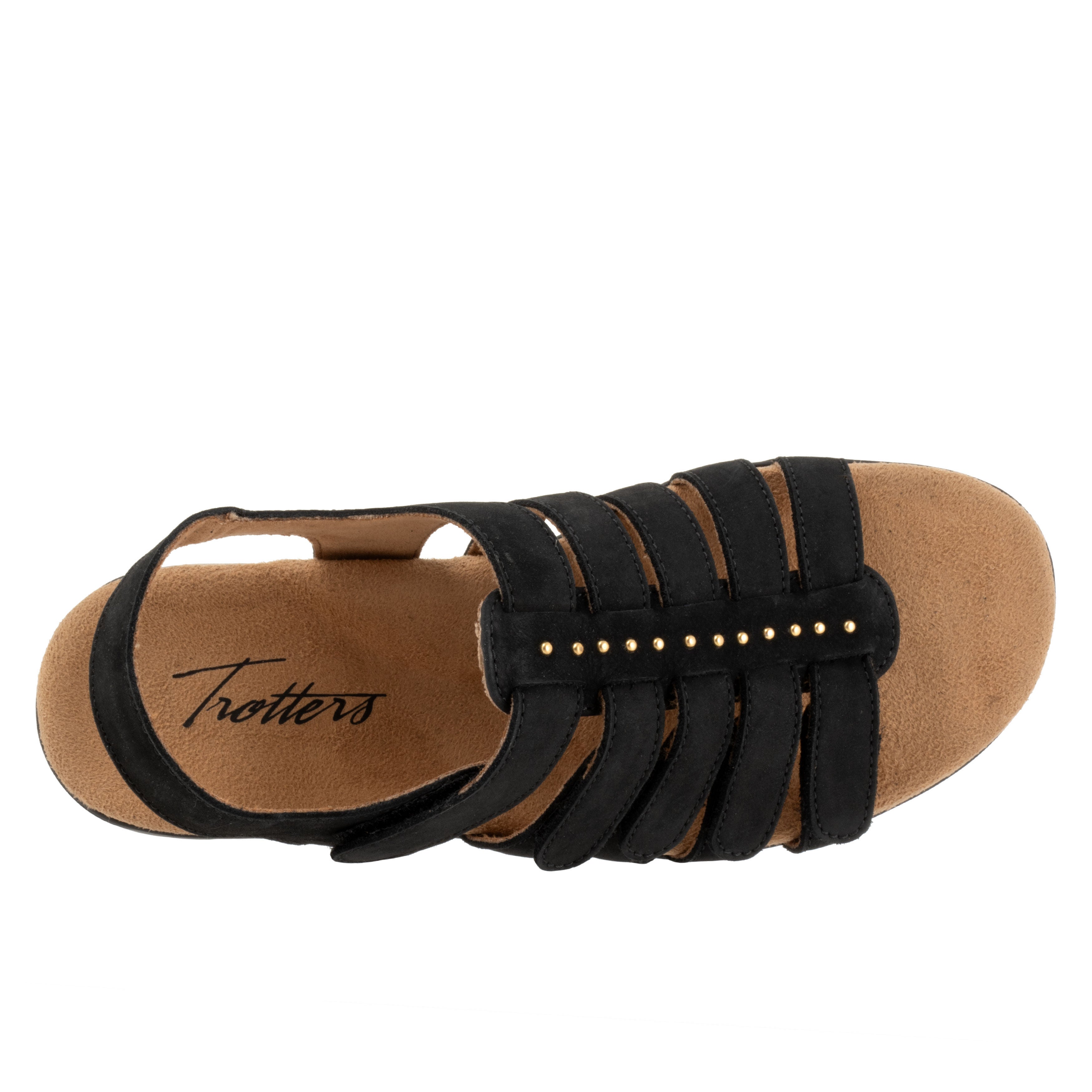 Riki Studs Sandal, BLACK NUBUCK, alternate image number 3