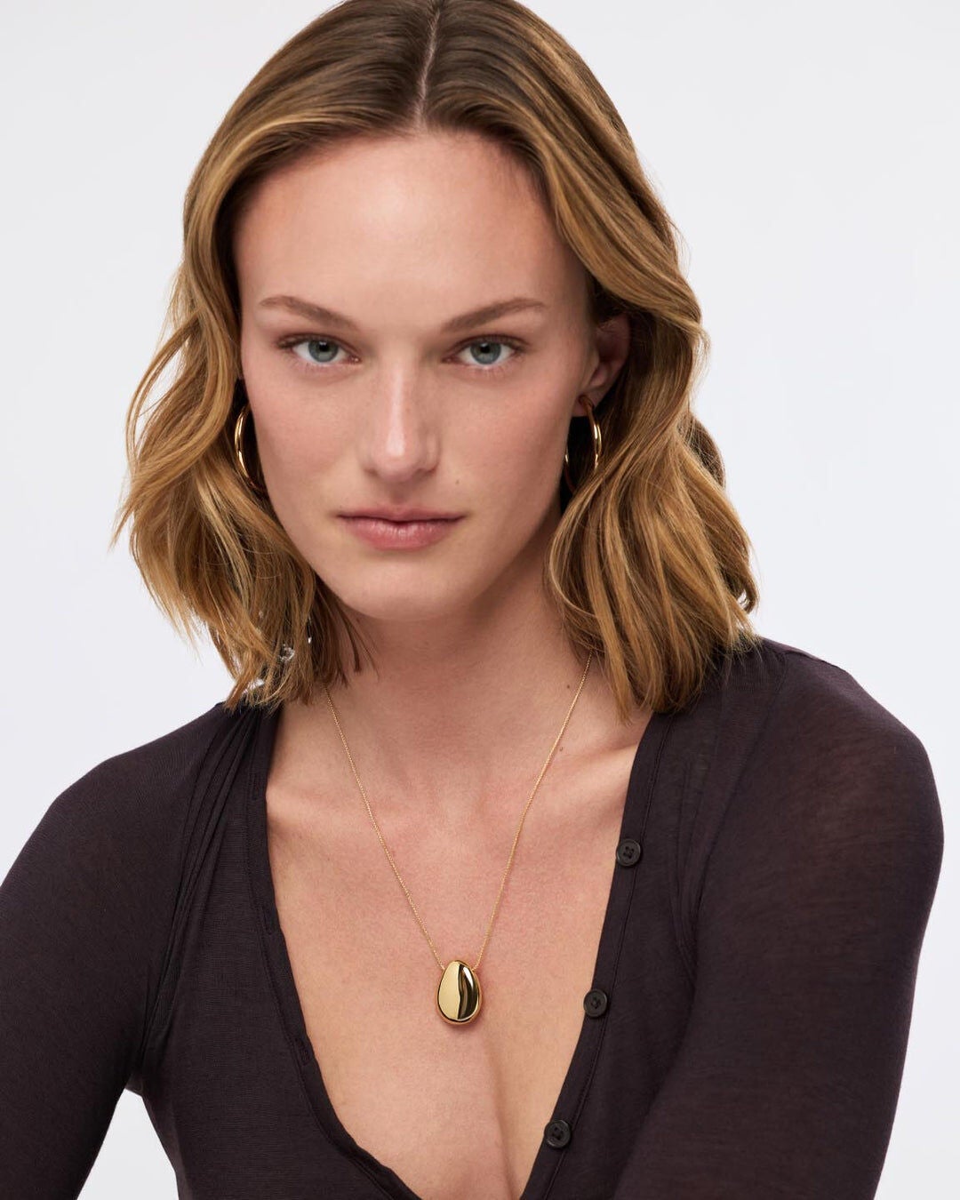 Pebble Gold Large Pendant, GOLD, alternate image number 3