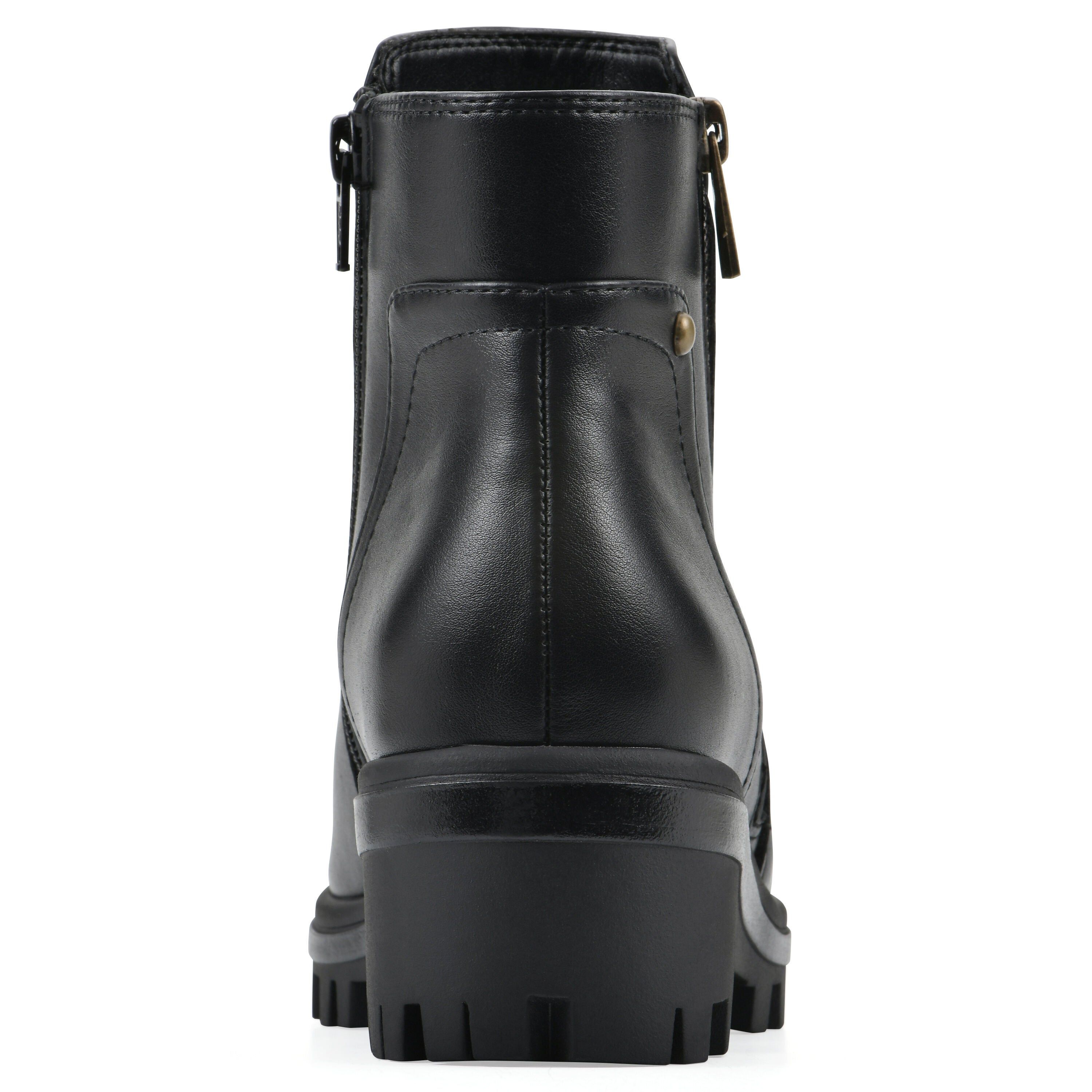 Tahj Lug Sole Bootie, BLACK FAUX LEATHER, on-hover image number 1