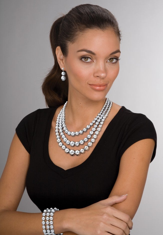 Silver Tone Necklace Set, , alternate image number 2