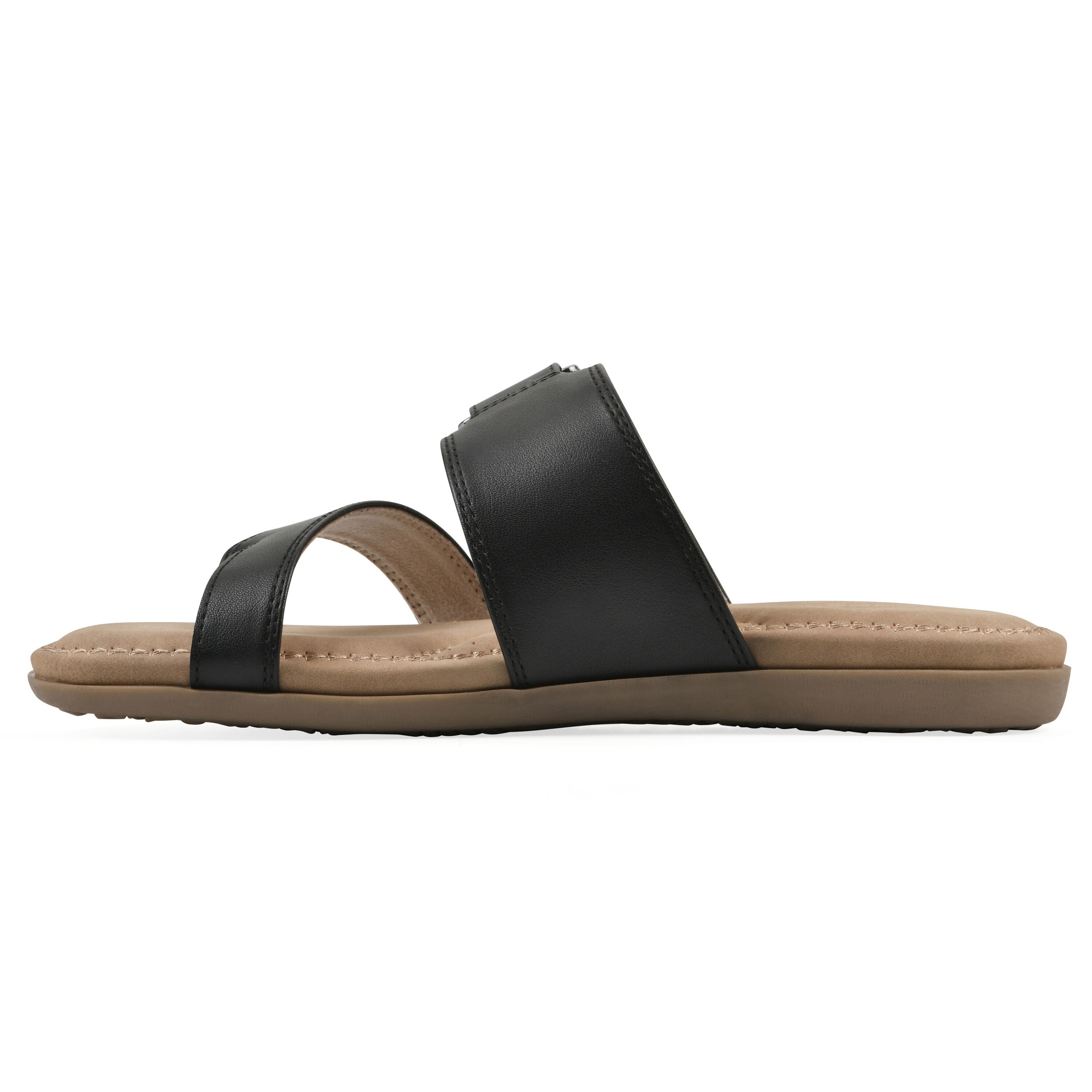 Fancify Slide Sandal, BLACK SMOOTH, alternate image number 3