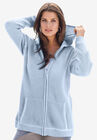 Thermal Hoodie Cardigan, PALE BLUE, hi-res image number null