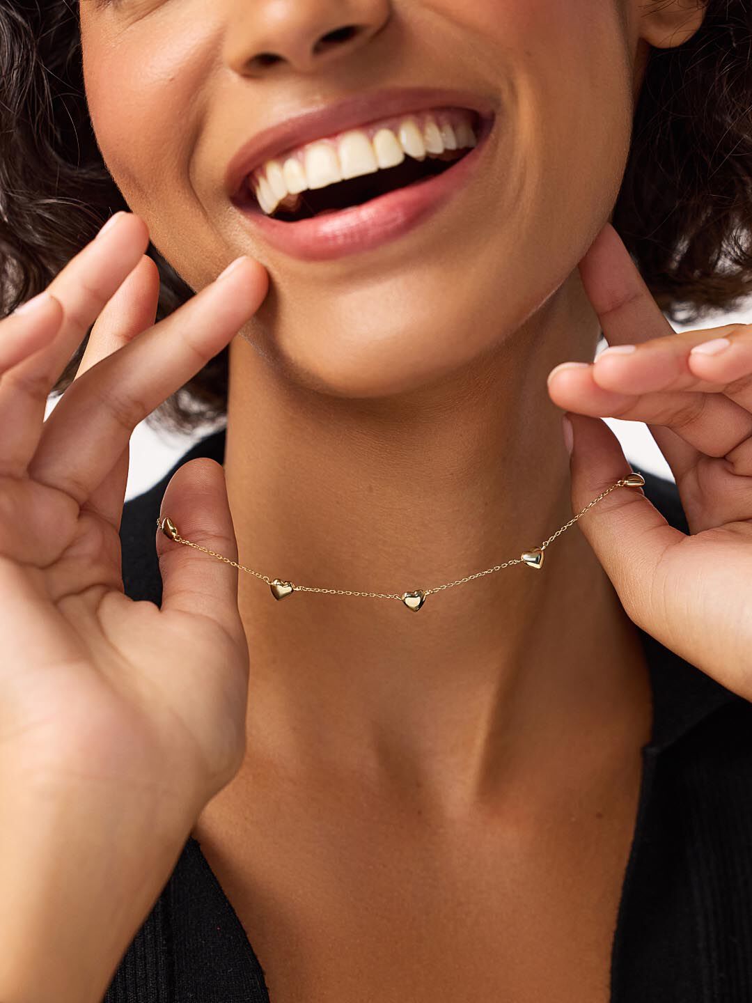 Heart Necklace - Lev Mini Station Necklace, GOLD, alternate image number 3