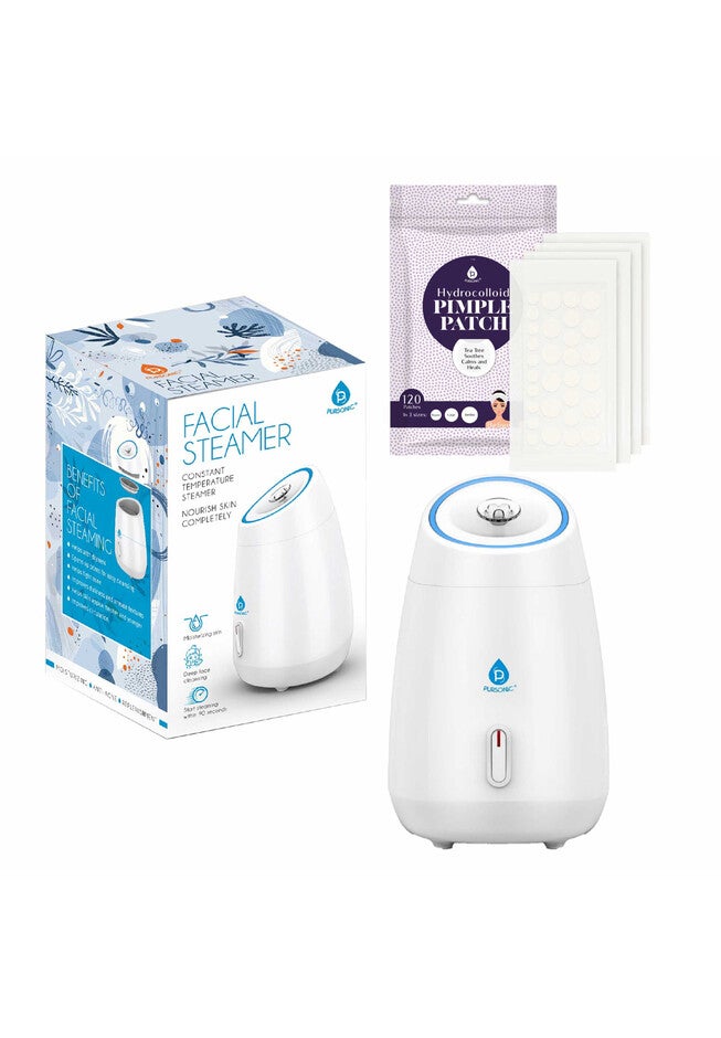 Advanced Facial Steamer & Hydrocolloid Pimple Patch Set, O, hi-res image number 0