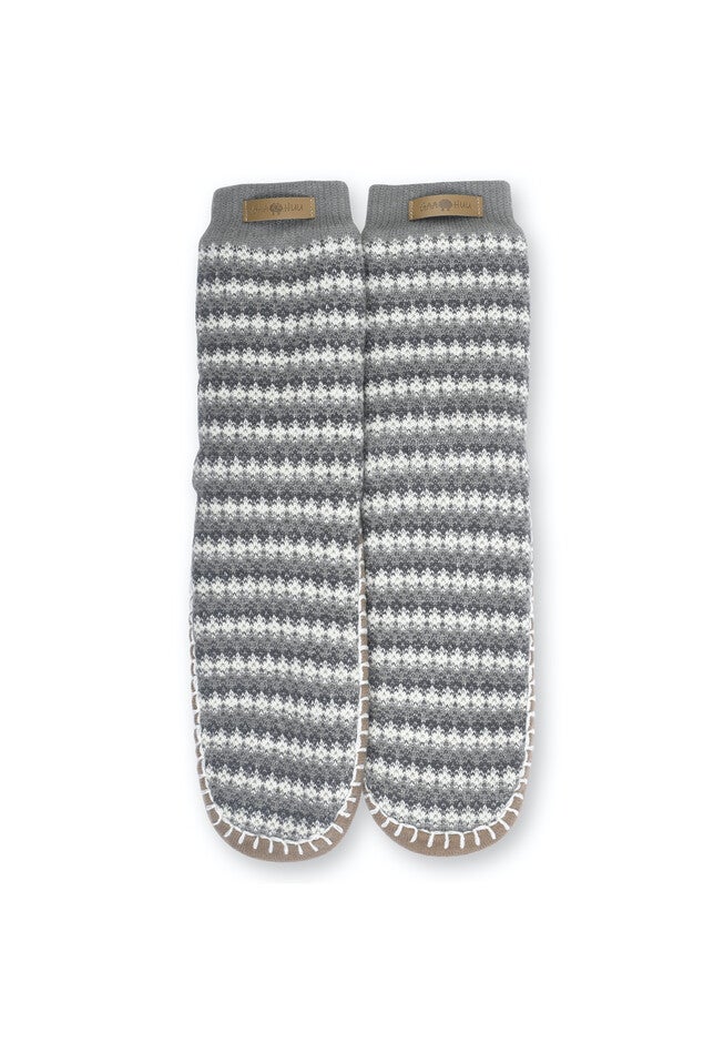 Cuffed Pattern Slipper Sock, , alternate image number 3