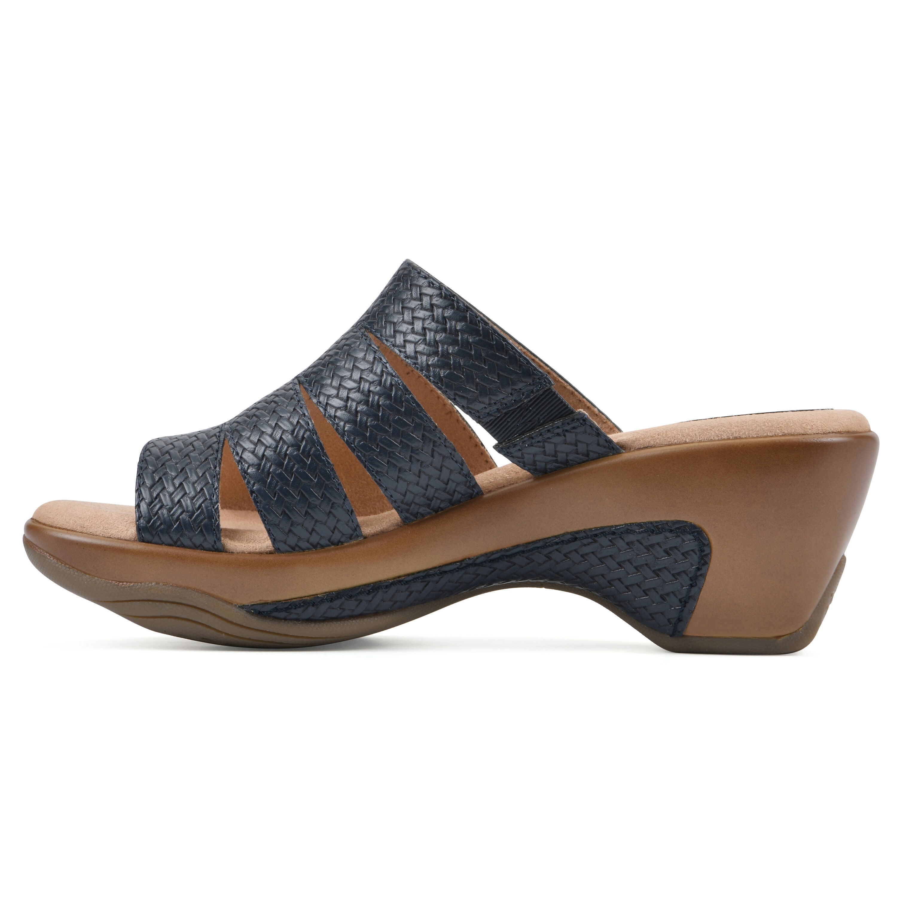 Valora Slip-On Clog Sandal, NAVY WOVEN, alternate image number 3