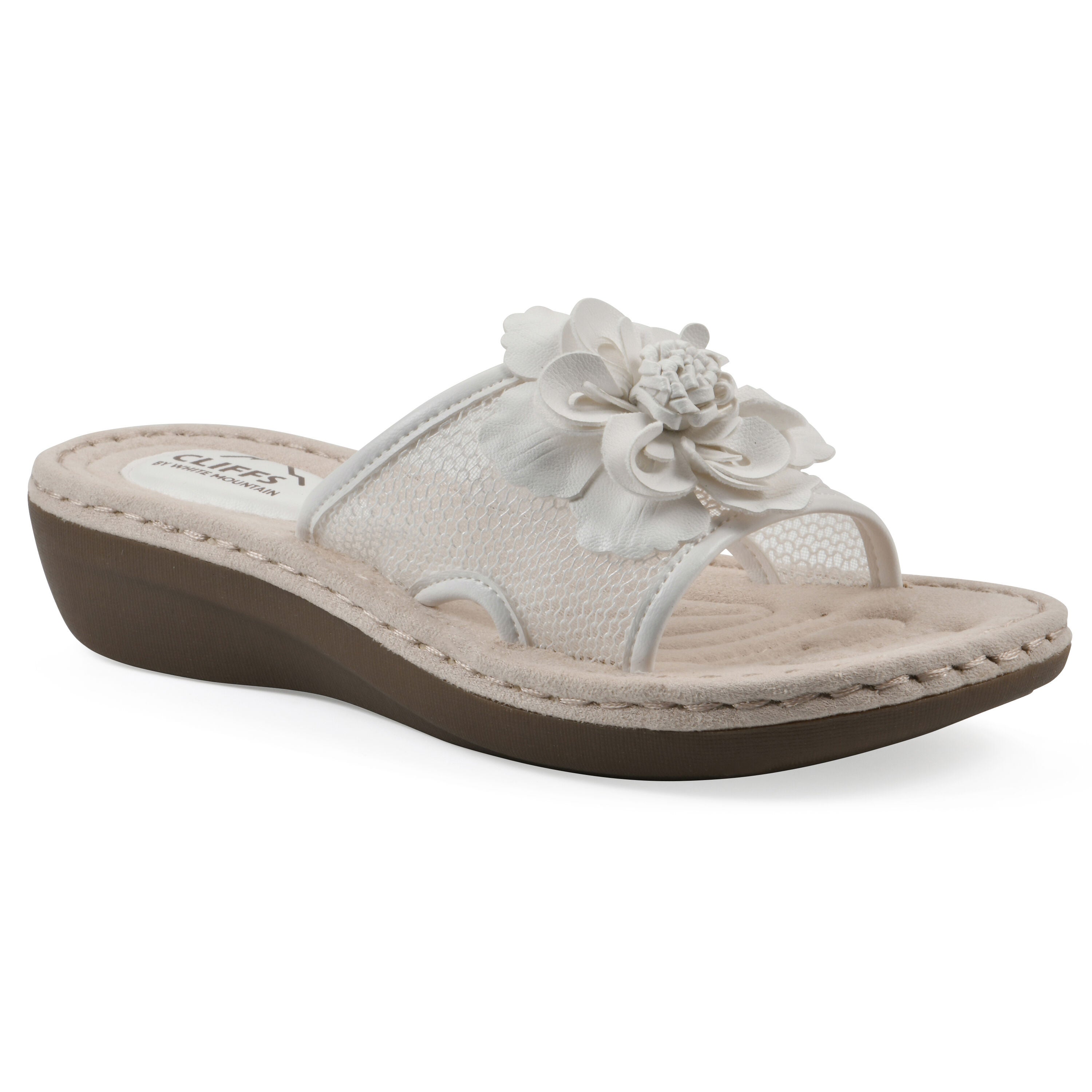 Chill Wedge Slide Sandal, WHITE FABRIC, hi-res image number 0