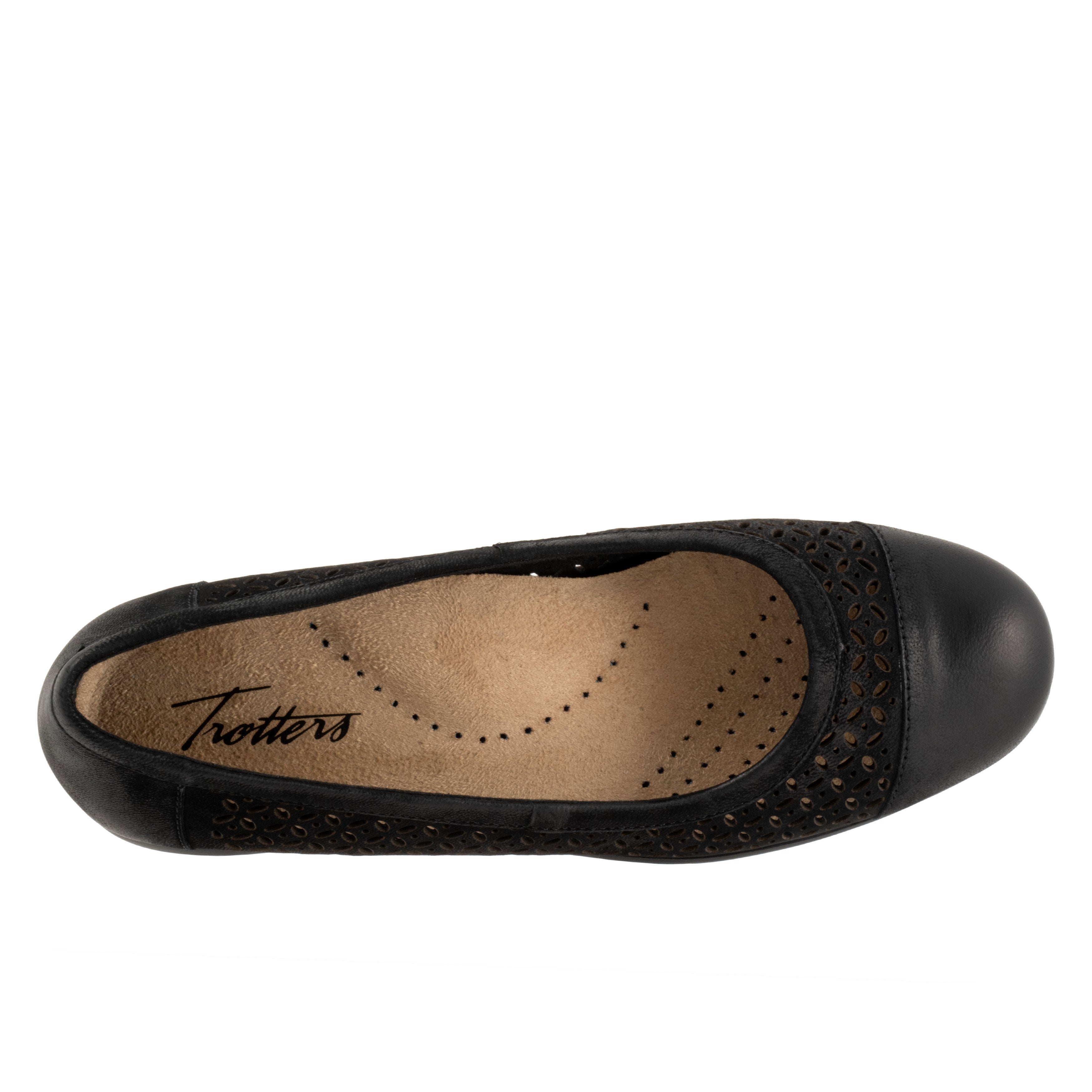 Delmara Flat, BLACK NUBUCK PERF, alternate image number 3