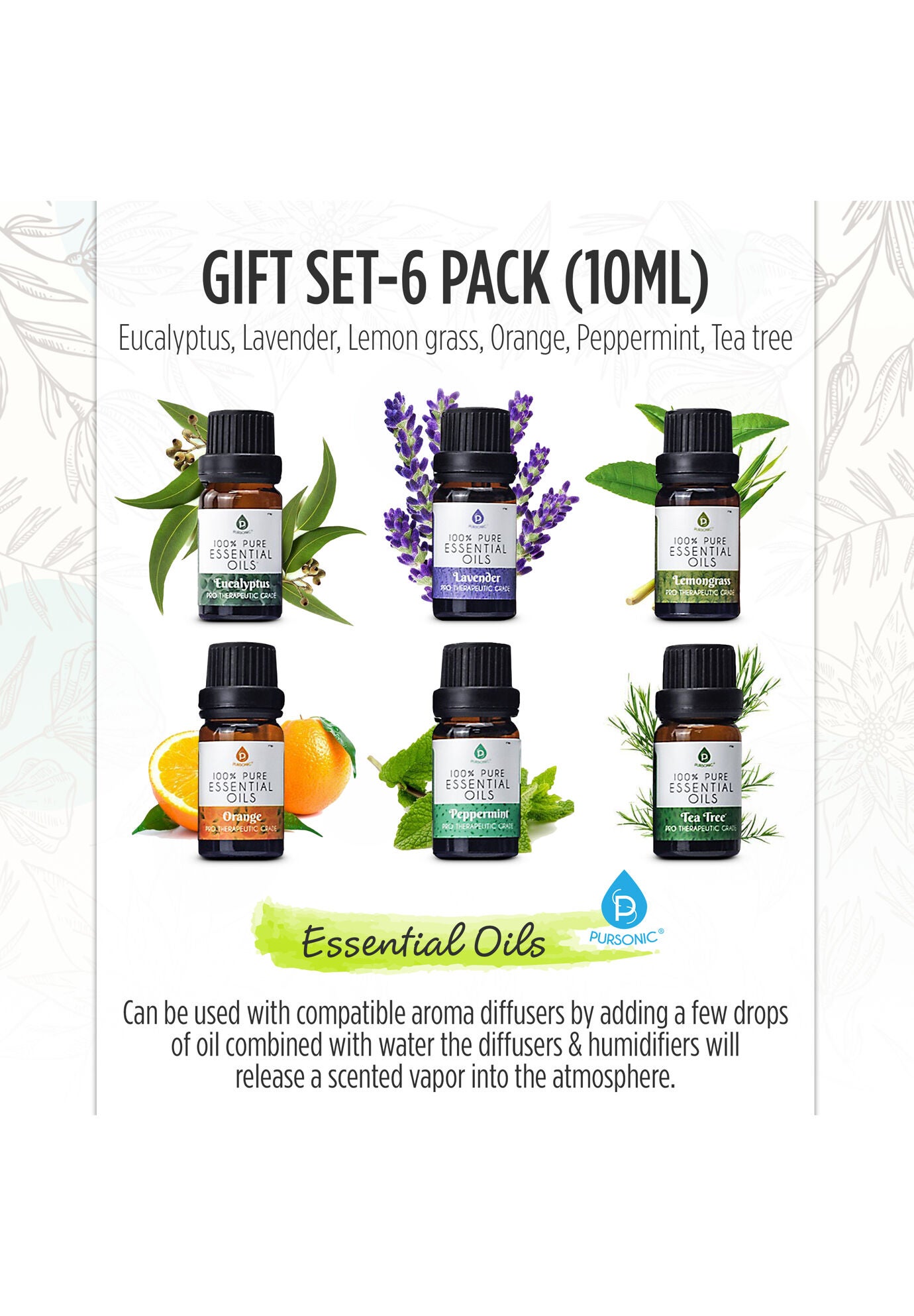 Pure Essential Aromatherapy Oils Gift Set 6Pk, , alternate image number 3