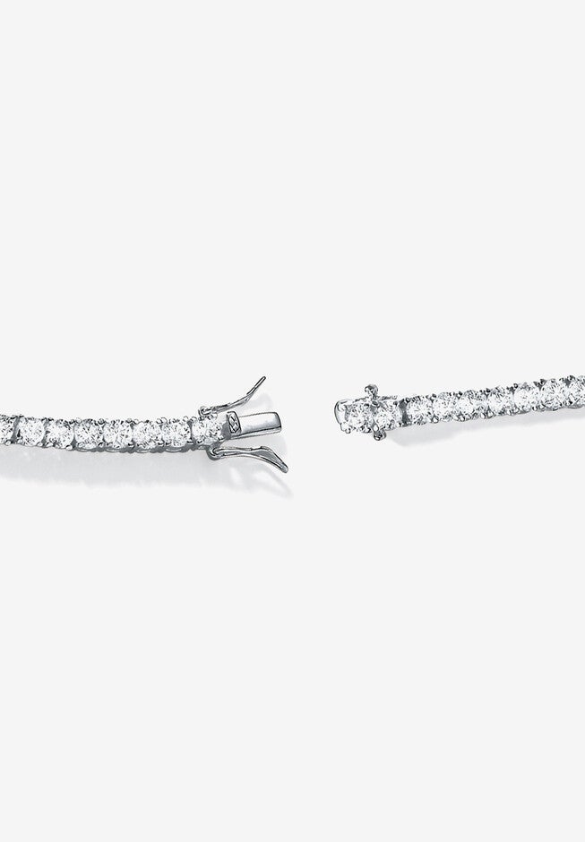 10.75 Tcw Round Cubic Zirconia Platinum-Plated Tennis Bracelet 7.5 inches, , on-hover image number 1