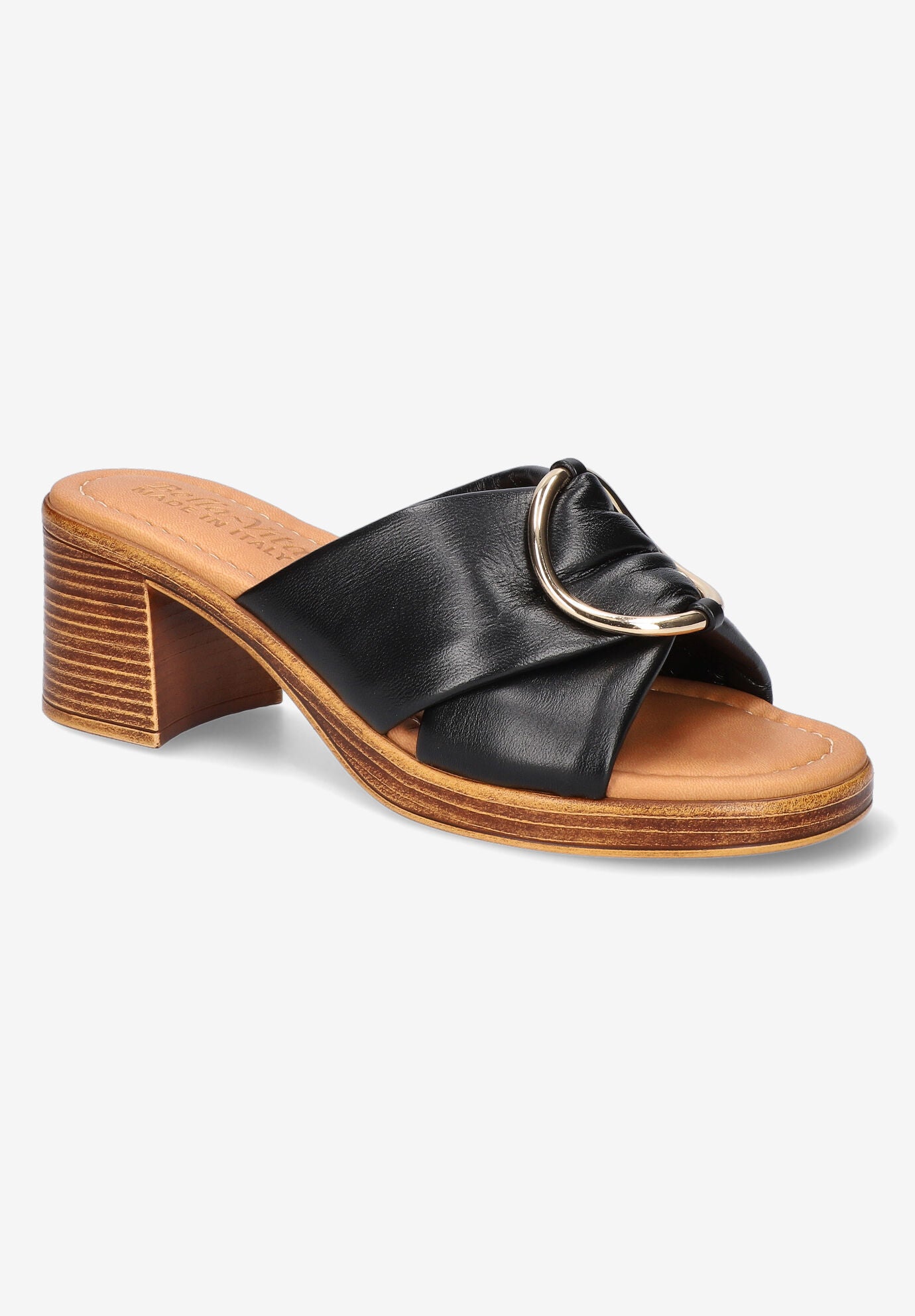 Chi-Italy Sandals, BLACK LEATHER, hi-res image number 0