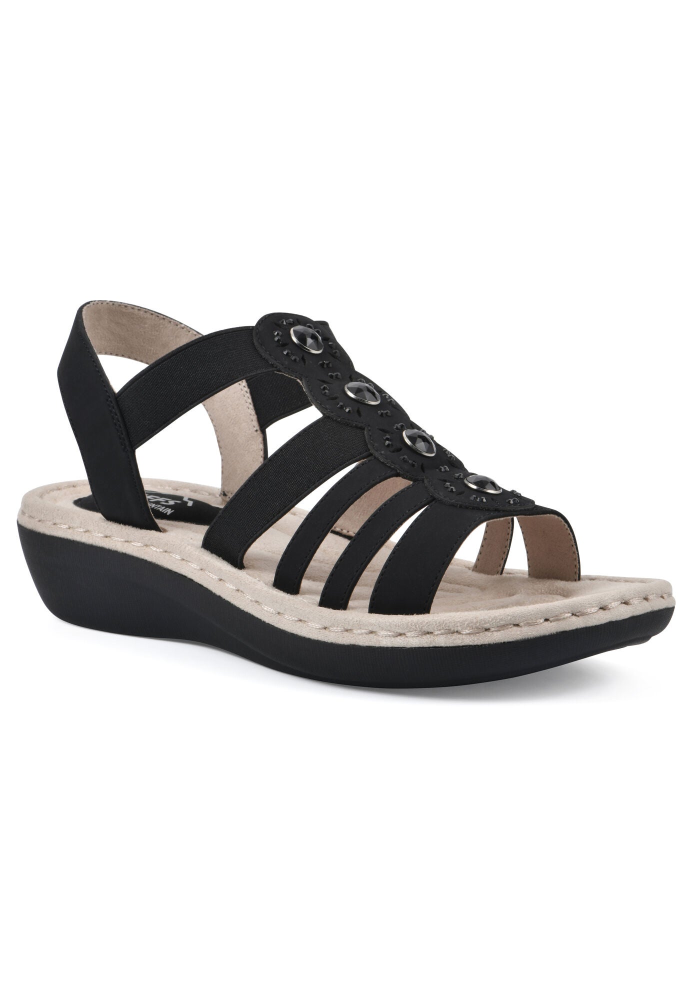 Camryn Casual Sandal, BLACK NUBUCK, hi-res image number 0
