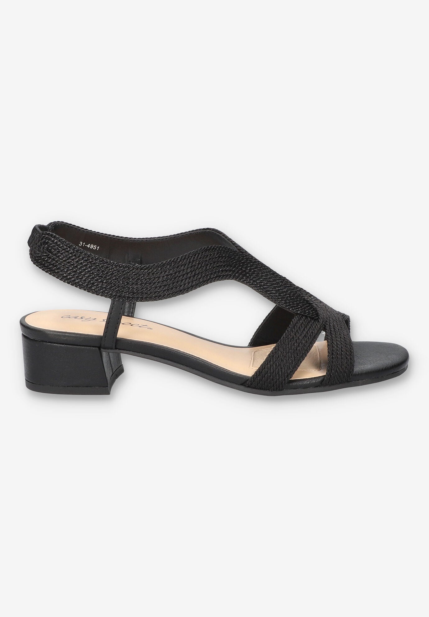 Festival Block Heel Sandal, BLACK WOVEN, alternate image number 2