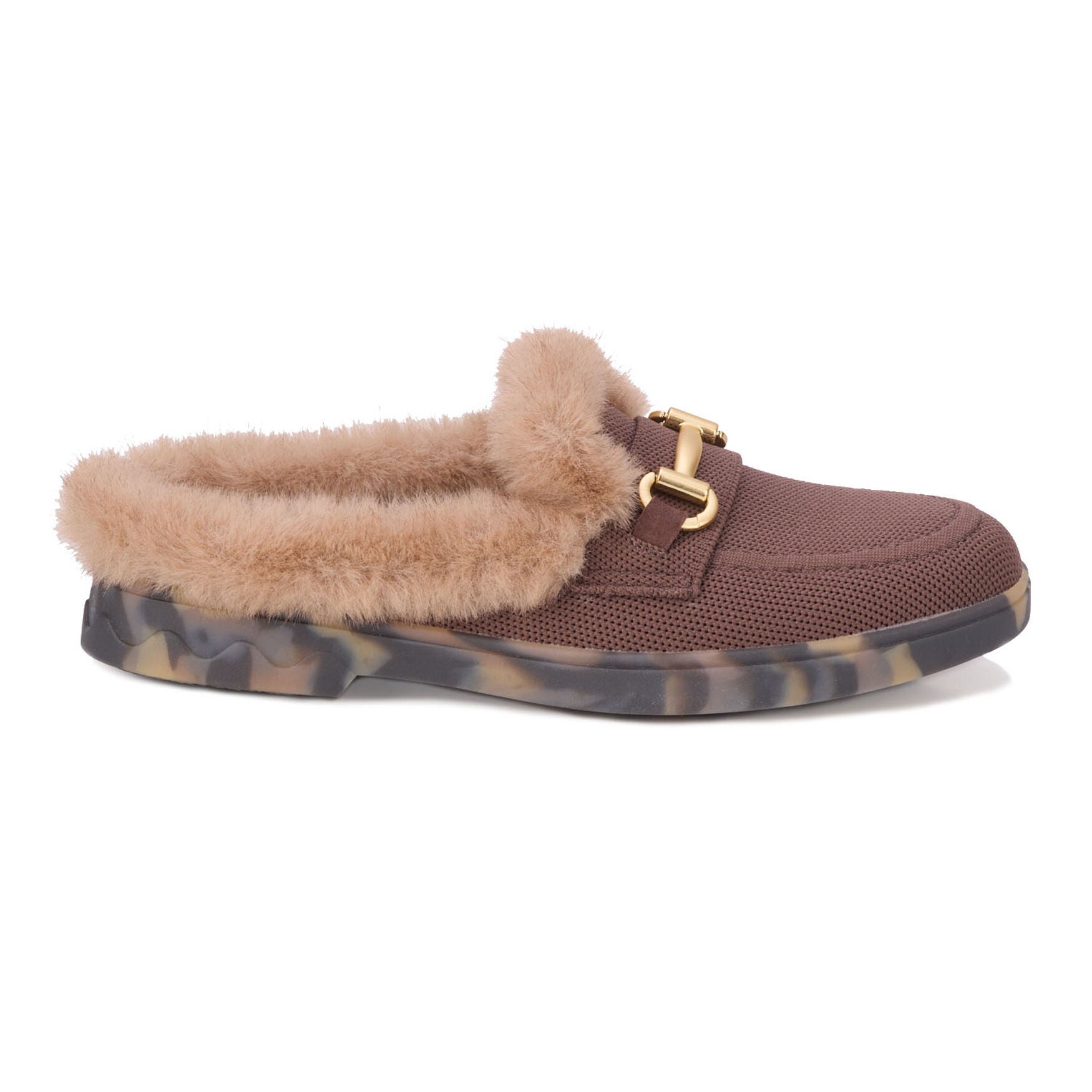 Gigi Faux Fur Slide, BROWN, alternate image number 2