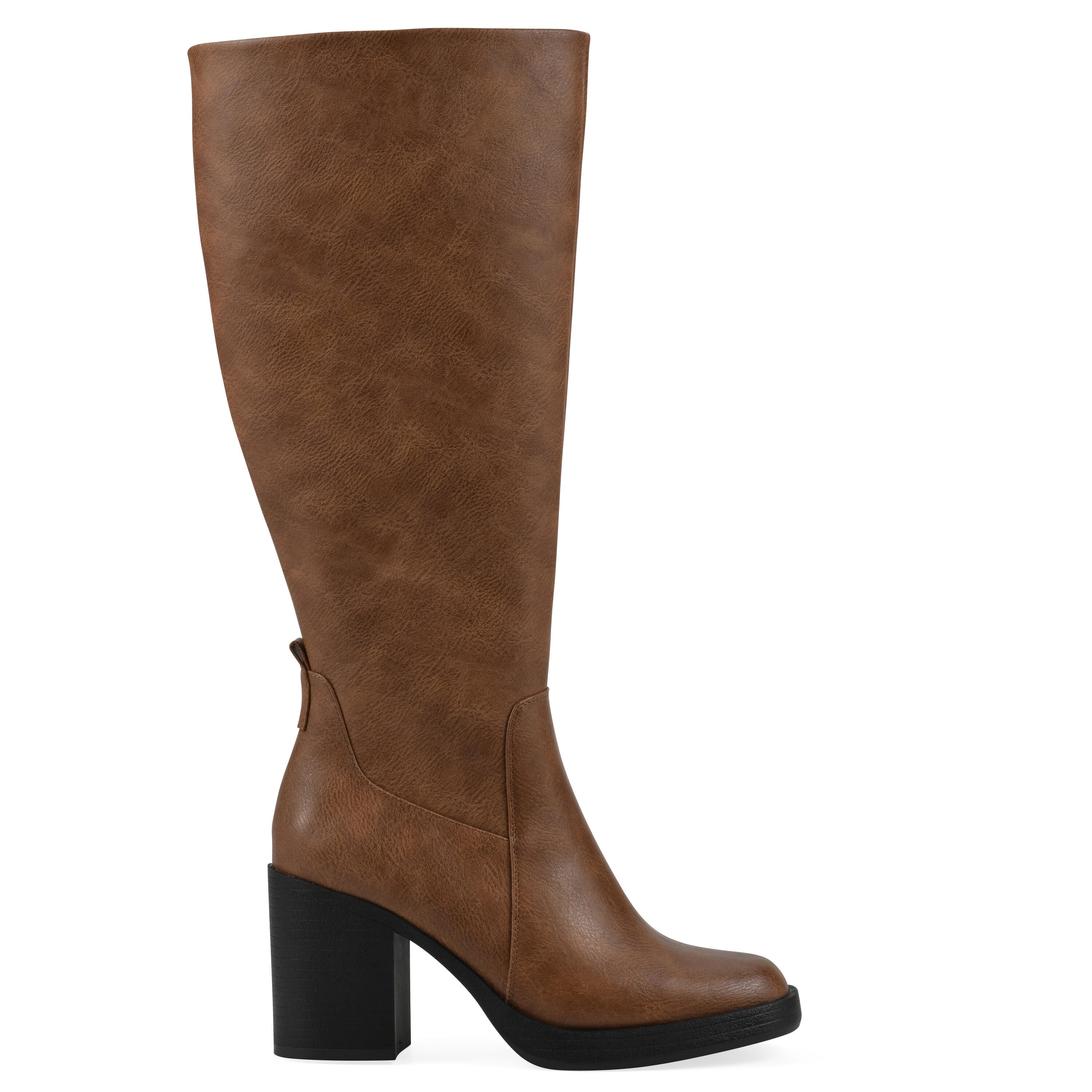Mackle Tall Shaft Wide Calf Block Heel Boot, DARK NATURAL SMOOTH, alternate image number 2