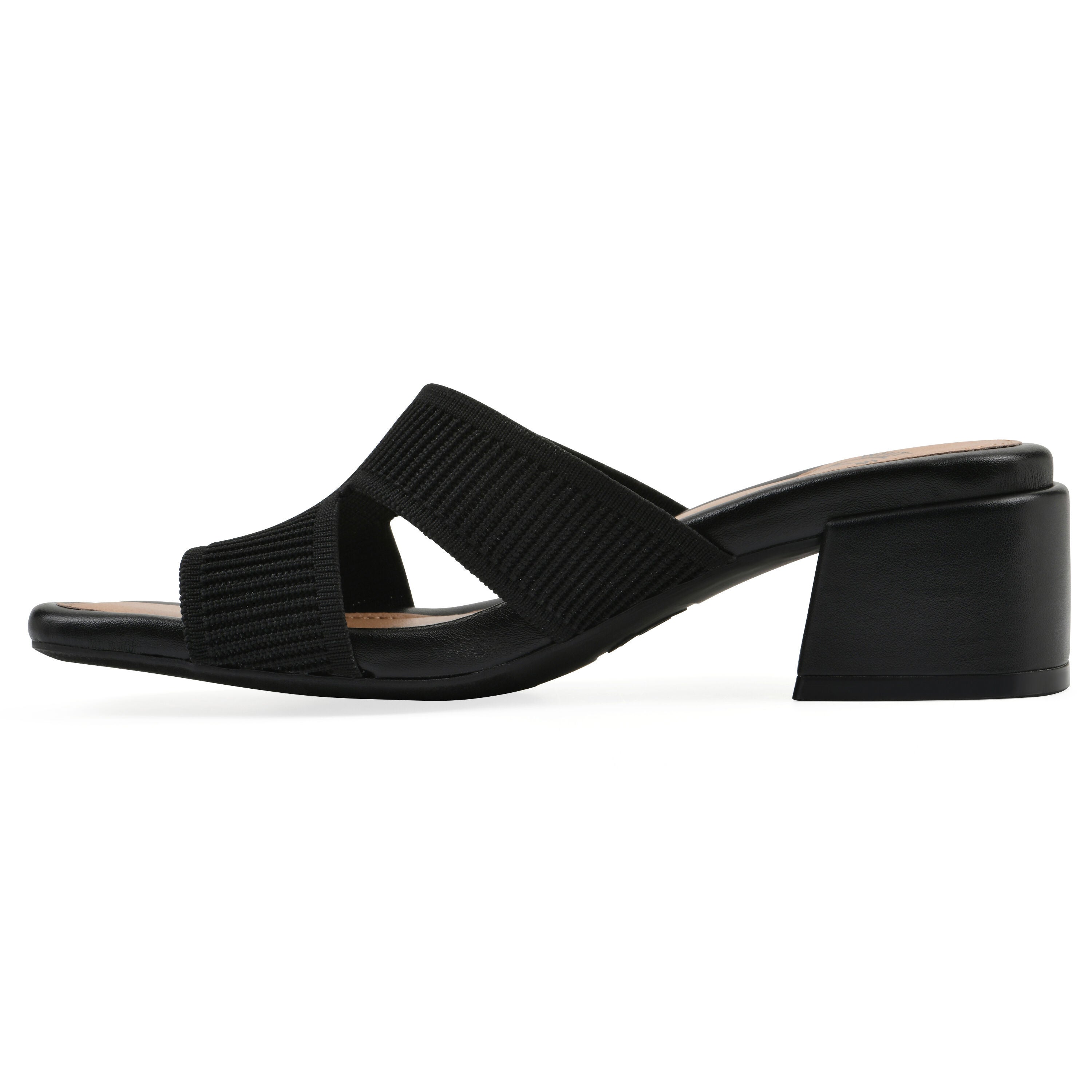 Milled Heeled Sandal, BLACK FABRIC, alternate image number 3