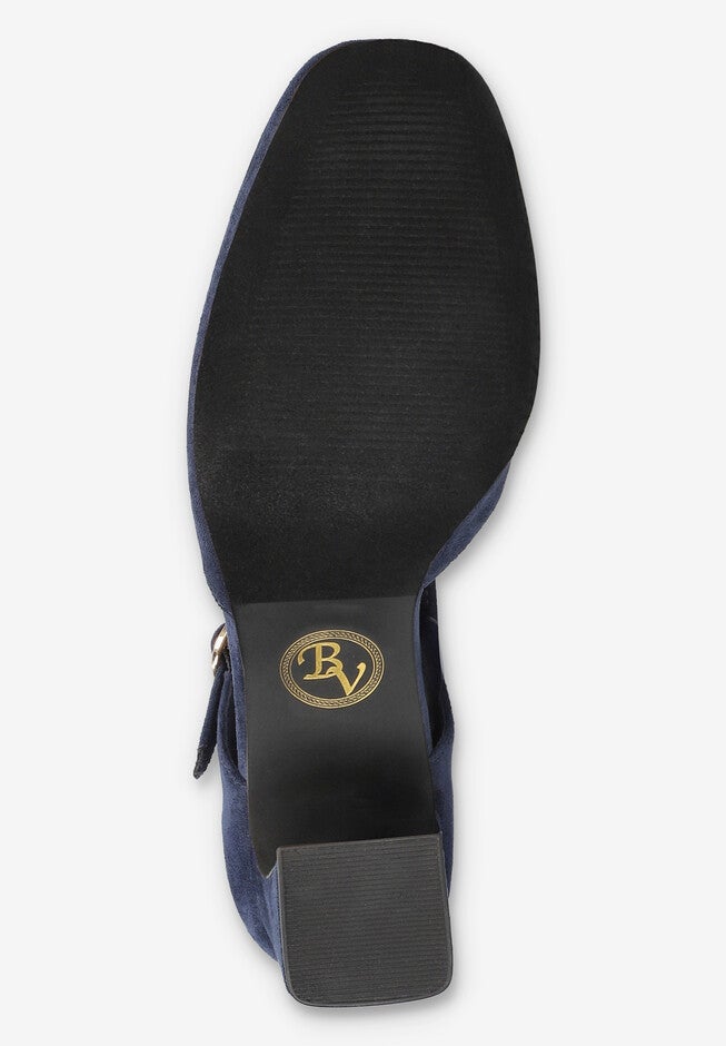 Harpswell Block Heel Pump, NAVY SUEDE, alternate image number 5
