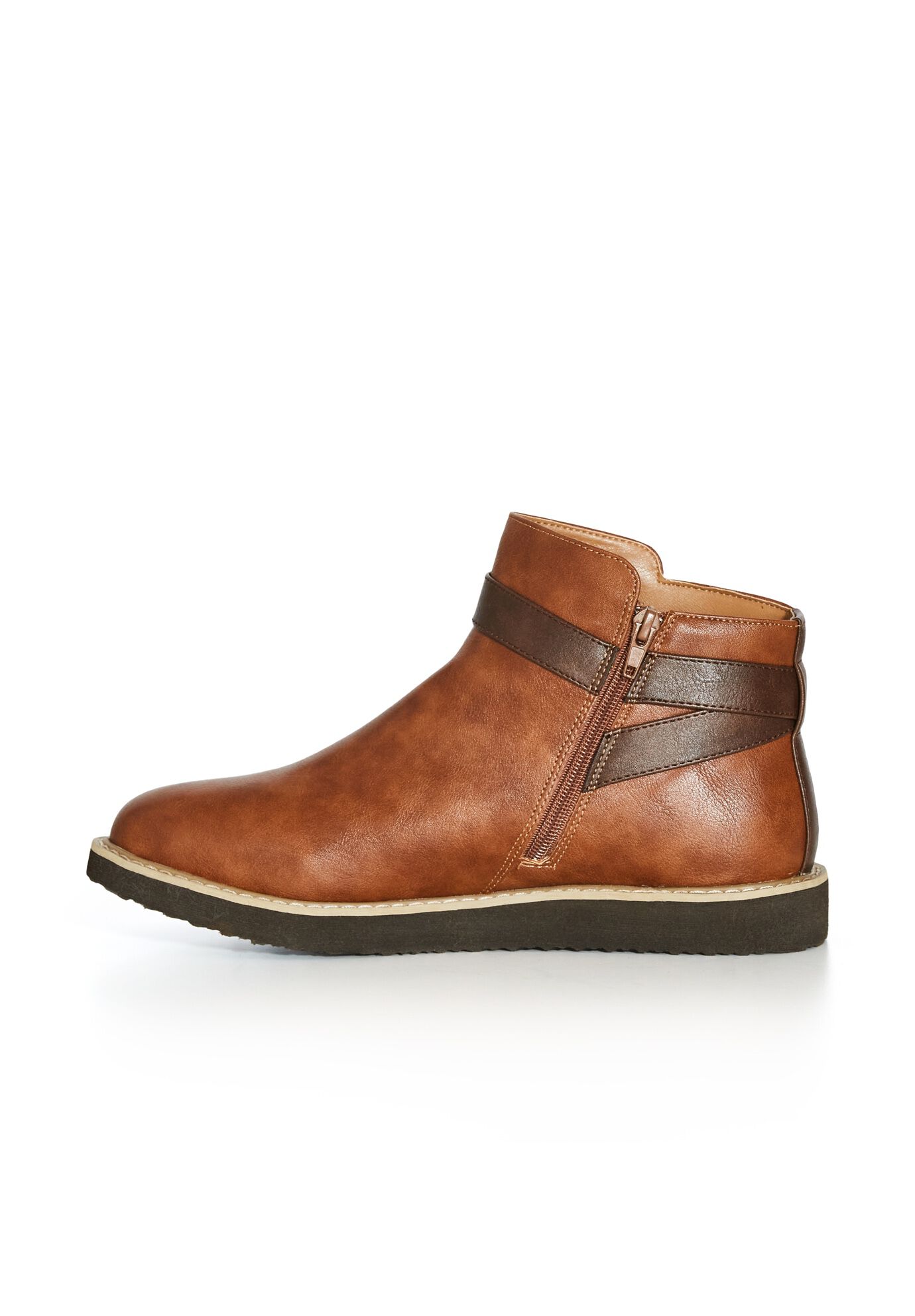 Valentina Wide Width Ankle Boot, BROWN, alternate image number 2