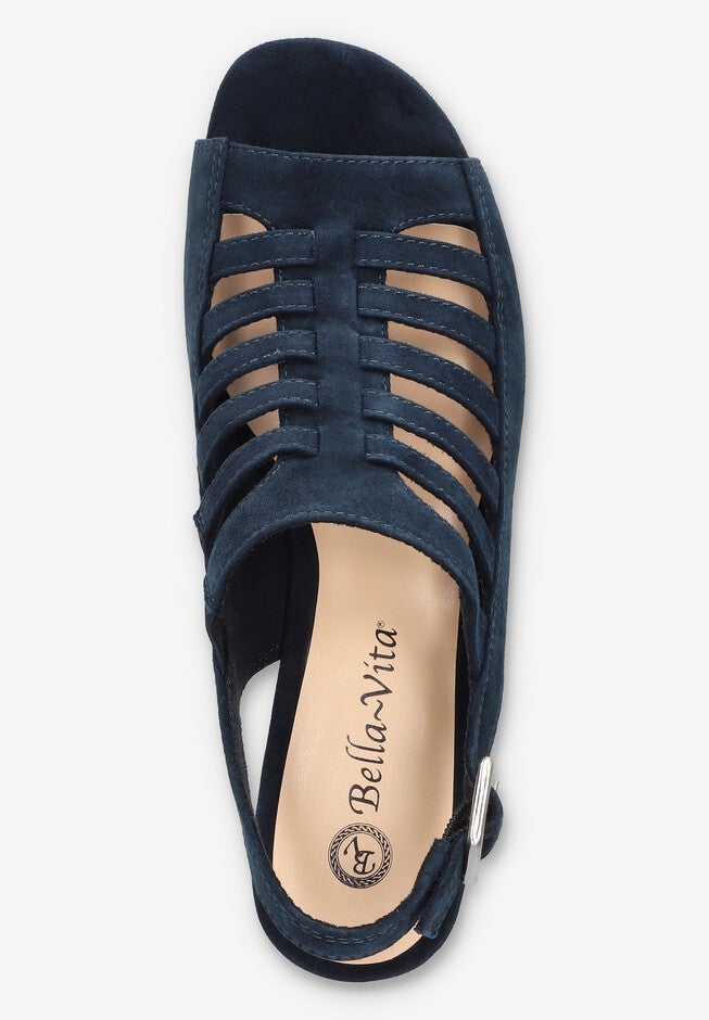 Yakira Wedge Sandal, NAVY SUEDE LEATHER, alternate image number 6